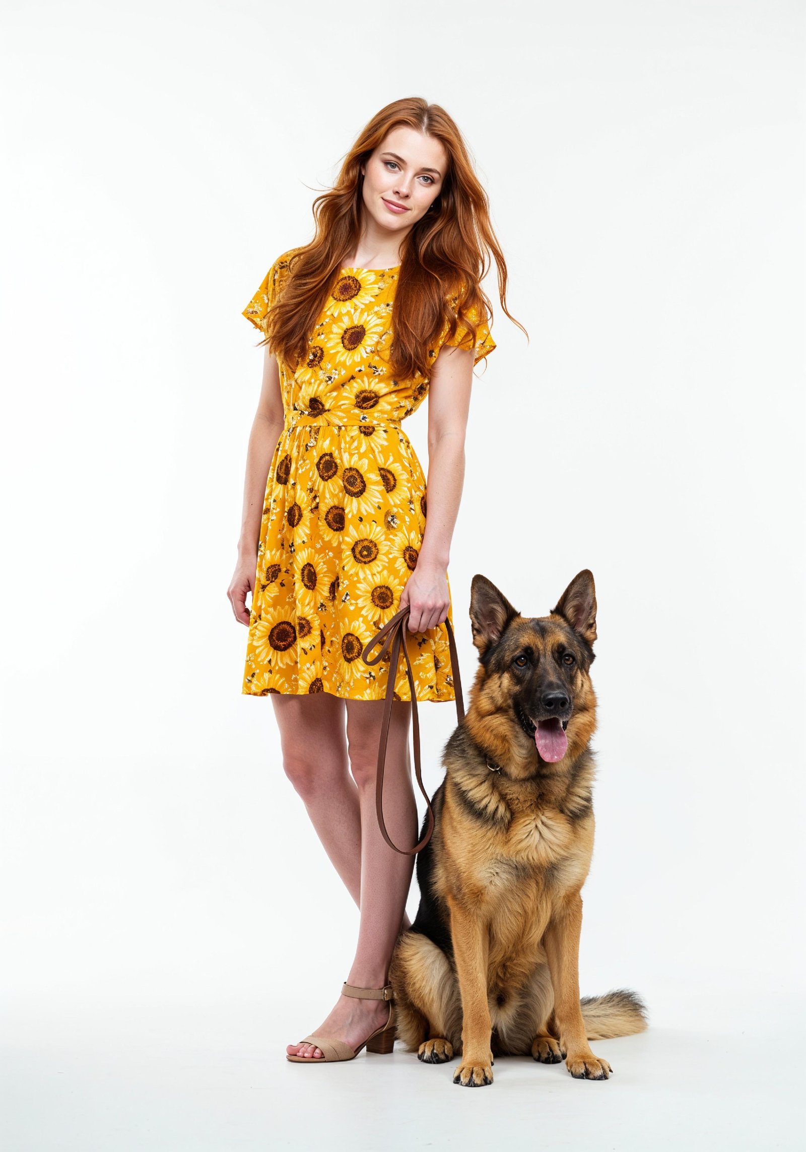 Young Woman with Pet Dog Lifestyle Portrait in Casual Fashion and Animal Companion Theme
