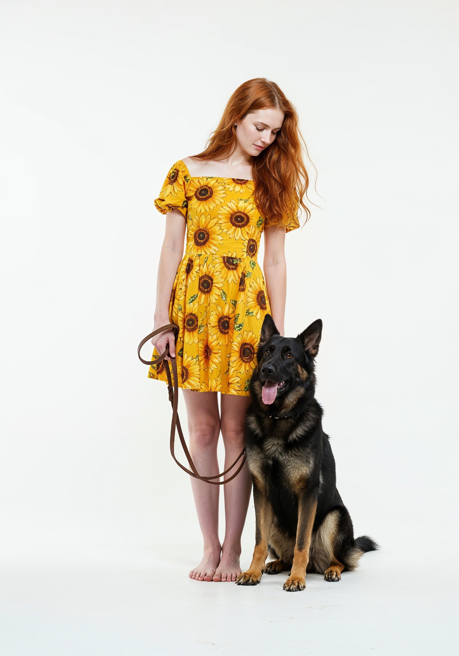 Young Woman with Pet Dog Lifestyle Portrait in Casual Fashion and Animal Companion Theme