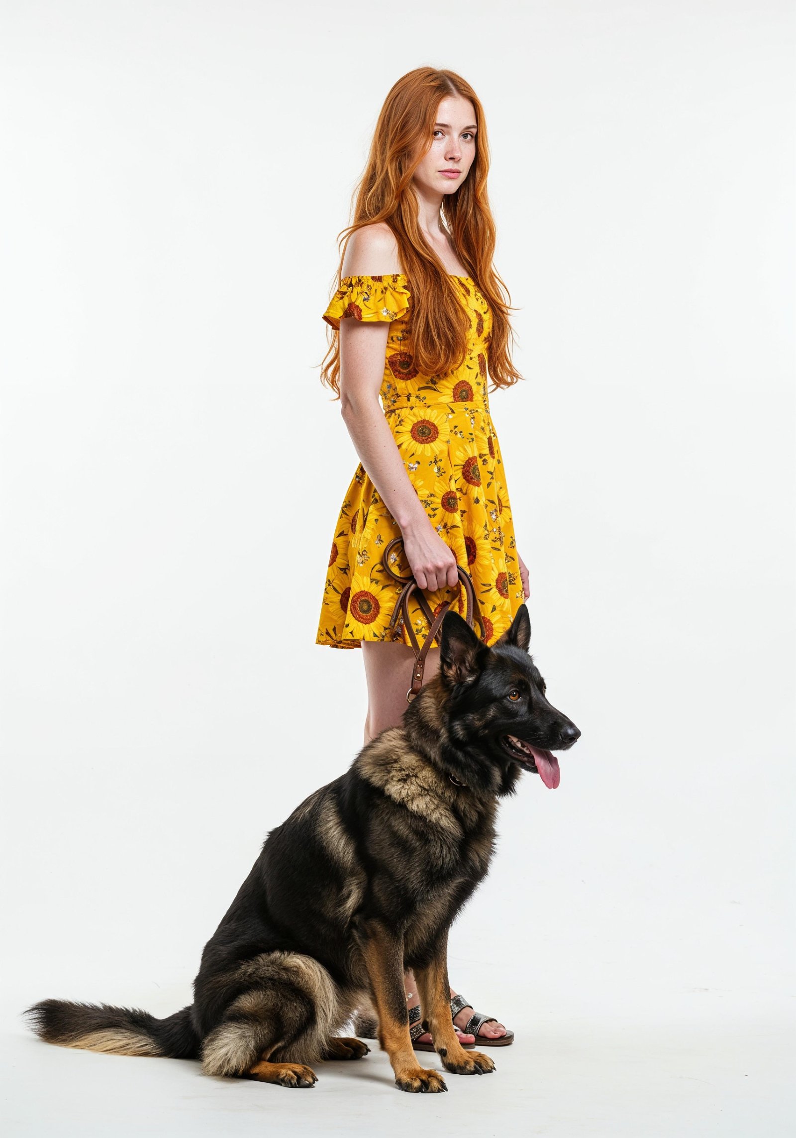 Young Woman with Pet Dog Lifestyle Portrait in Casual Fashion and Animal Companion Theme