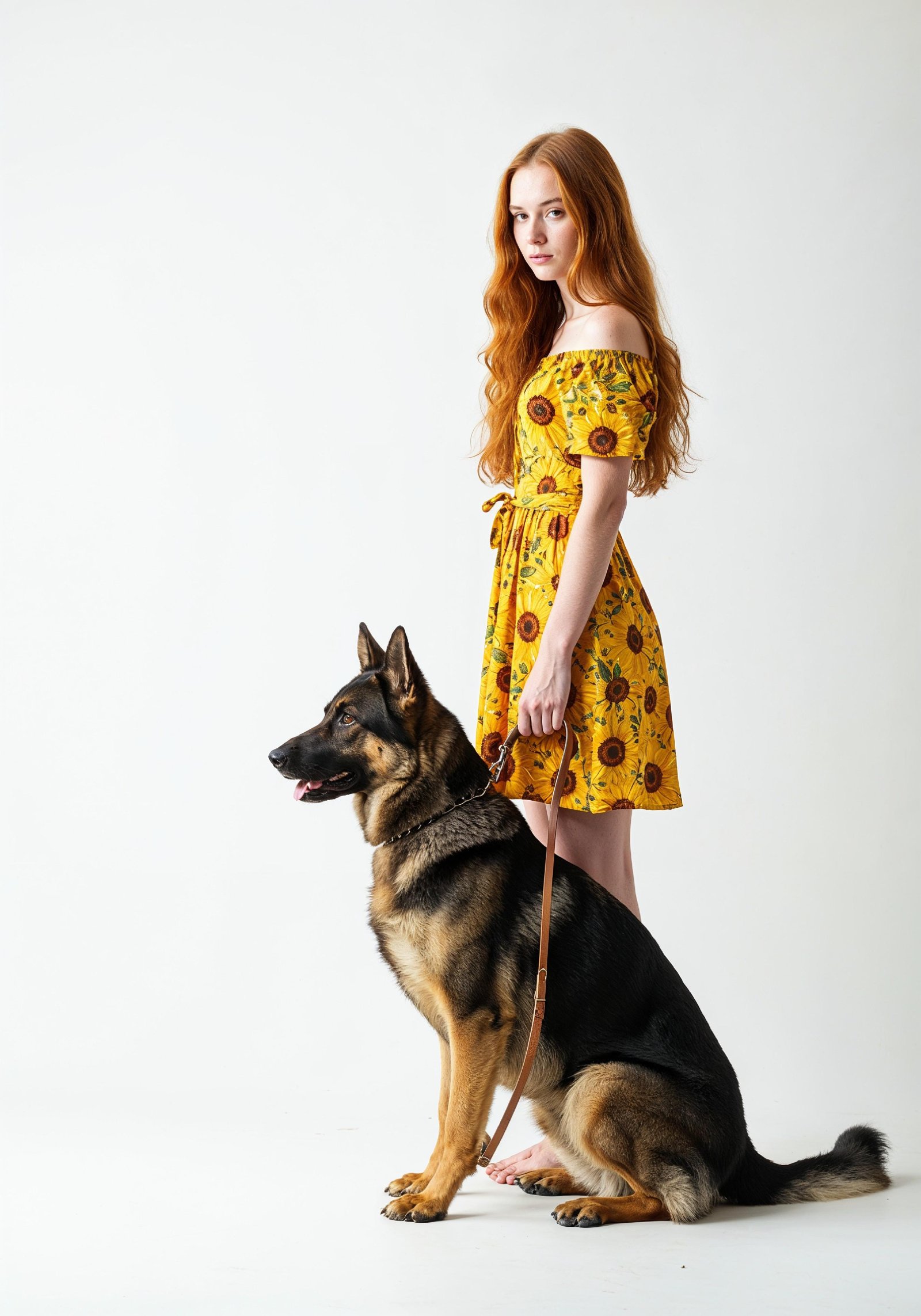 Young Woman with Pet Dog Lifestyle Portrait in Casual Fashion and Animal Companion Theme