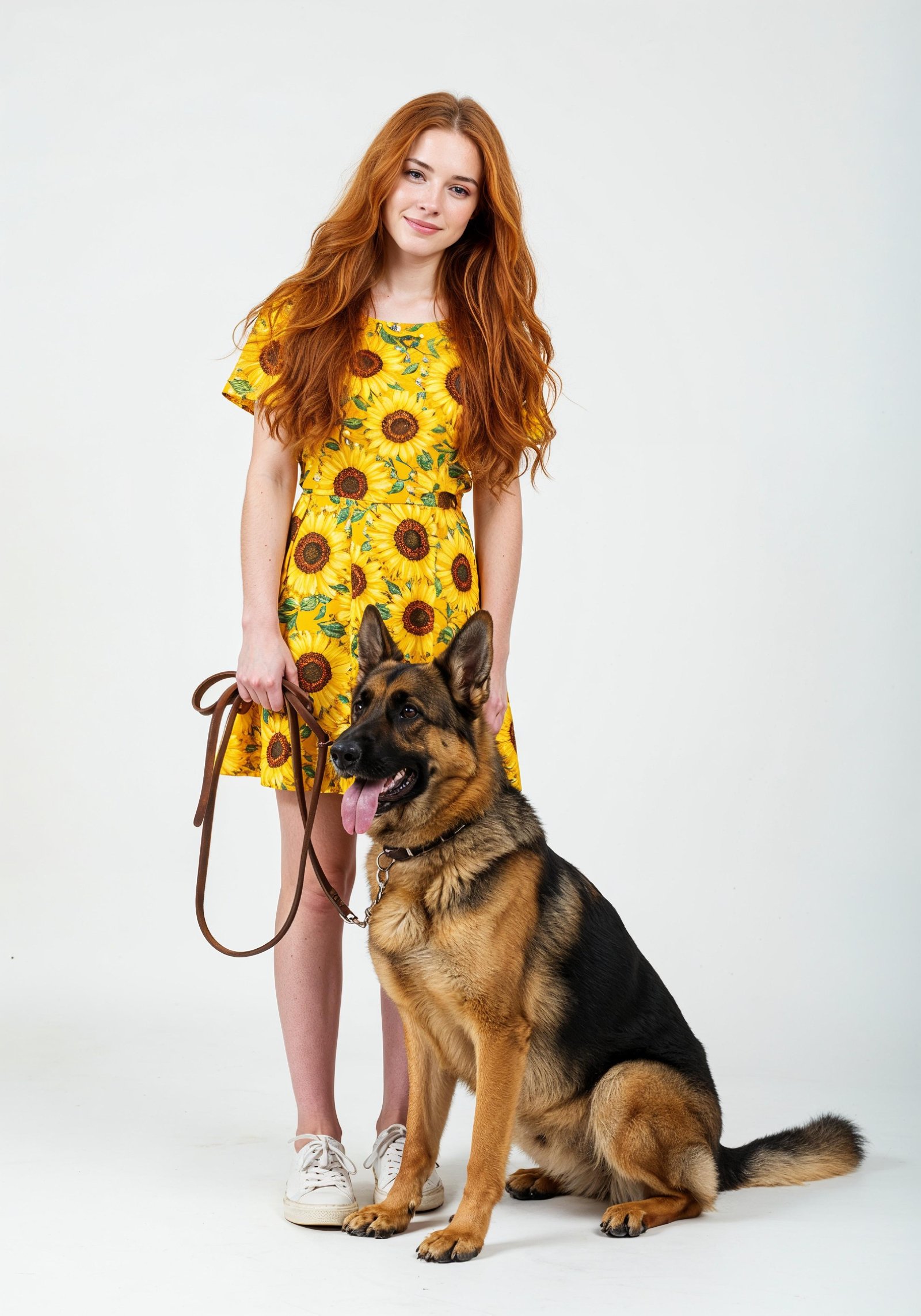 Young Woman with Pet Dog Lifestyle Portrait in Casual Fashion and Animal Companion Theme