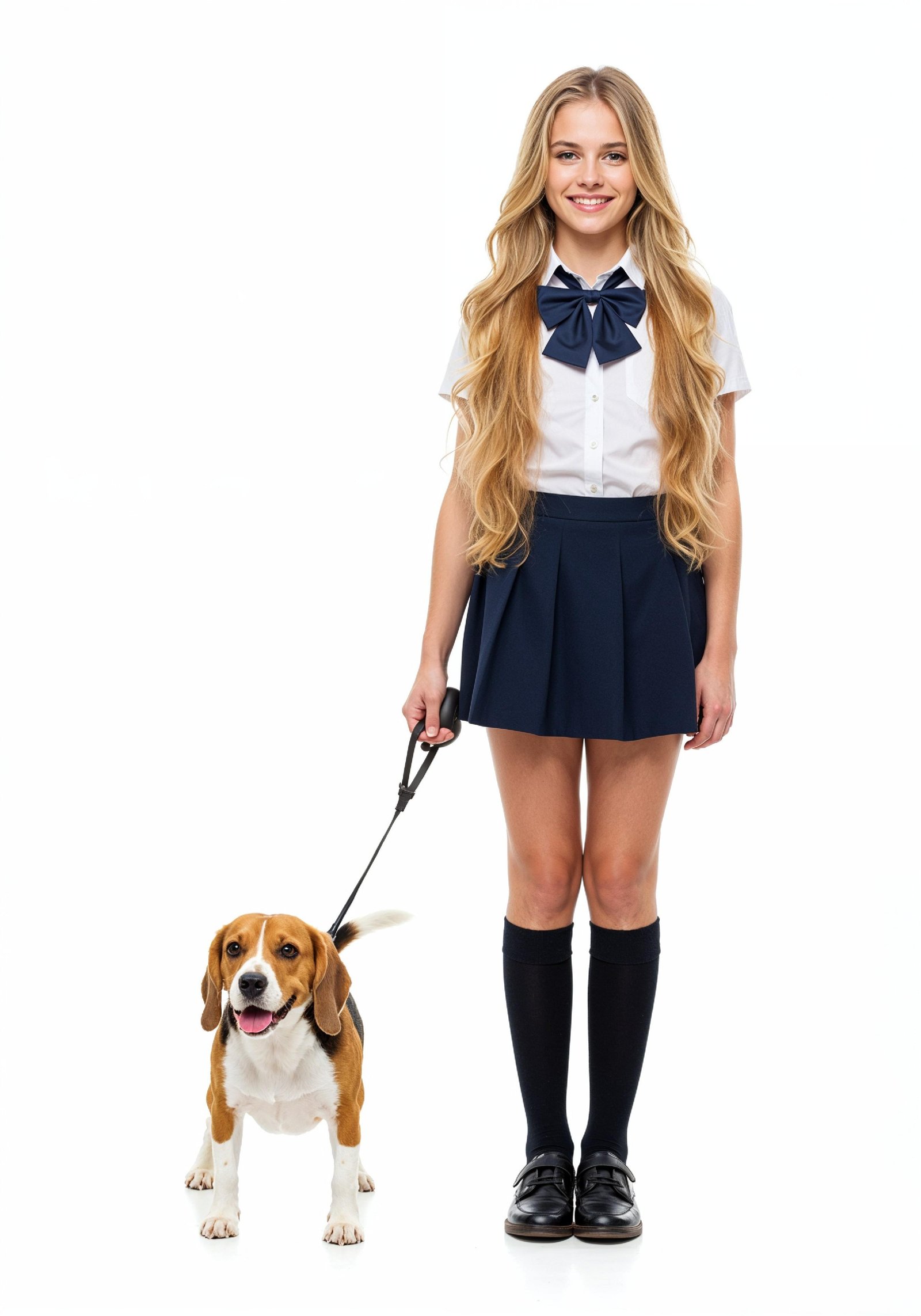 Young Woman with Pet Dog Lifestyle Portrait in Casual Fashion and Animal Companion Theme