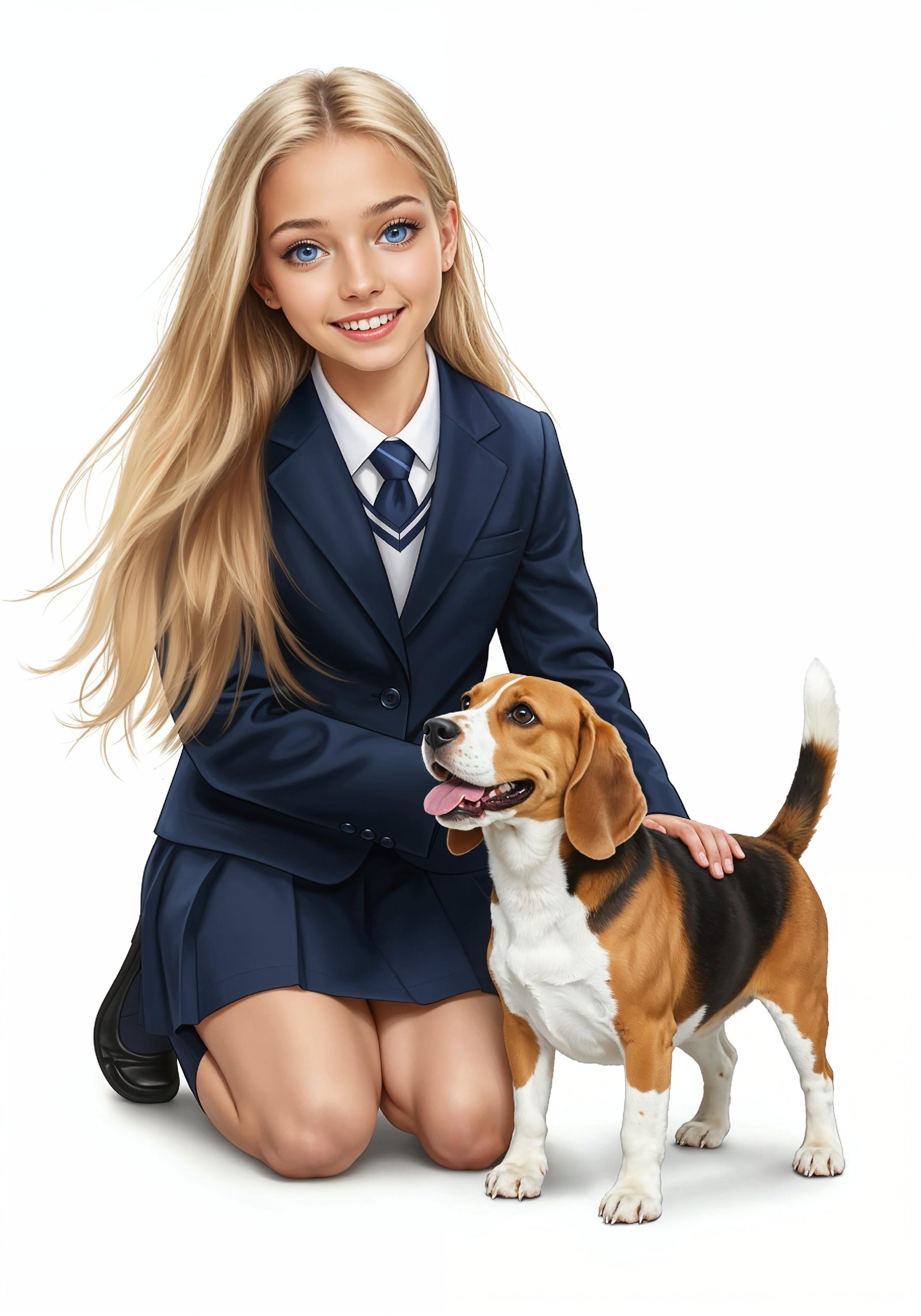 Young Woman with Pet Dog Lifestyle Portrait in Casual Fashion and Animal Companion Theme