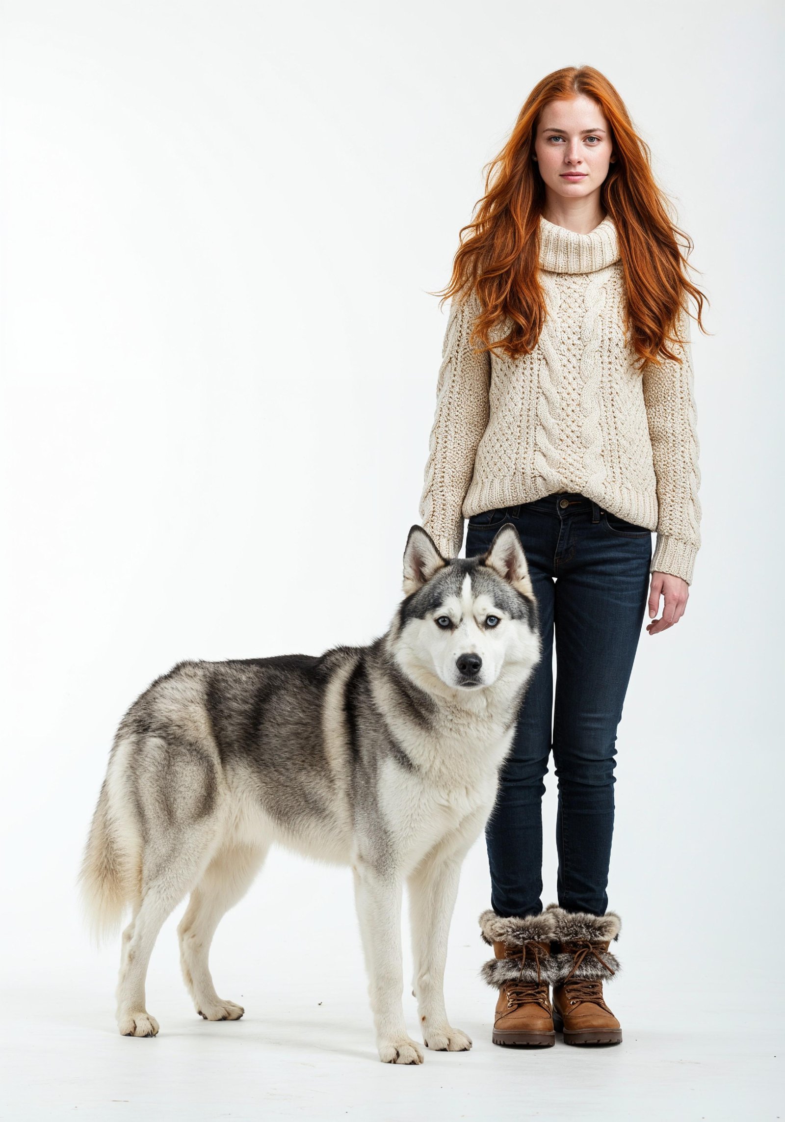 Young Woman with Pet Dog Lifestyle Portrait in Casual Fashion and Animal Companion Theme