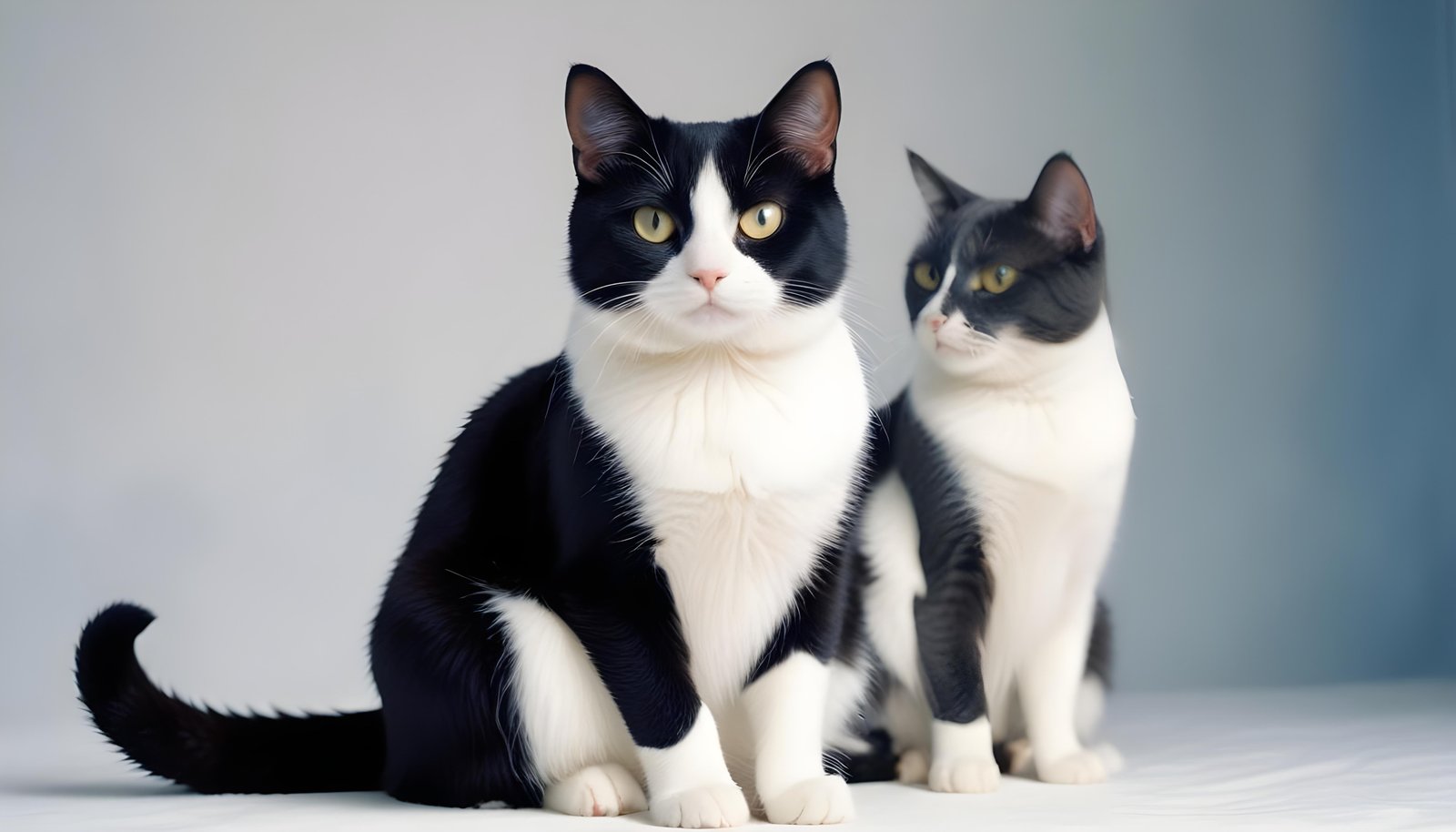 Beautiful Domestic Cat Portrait Isolated on Clean Background