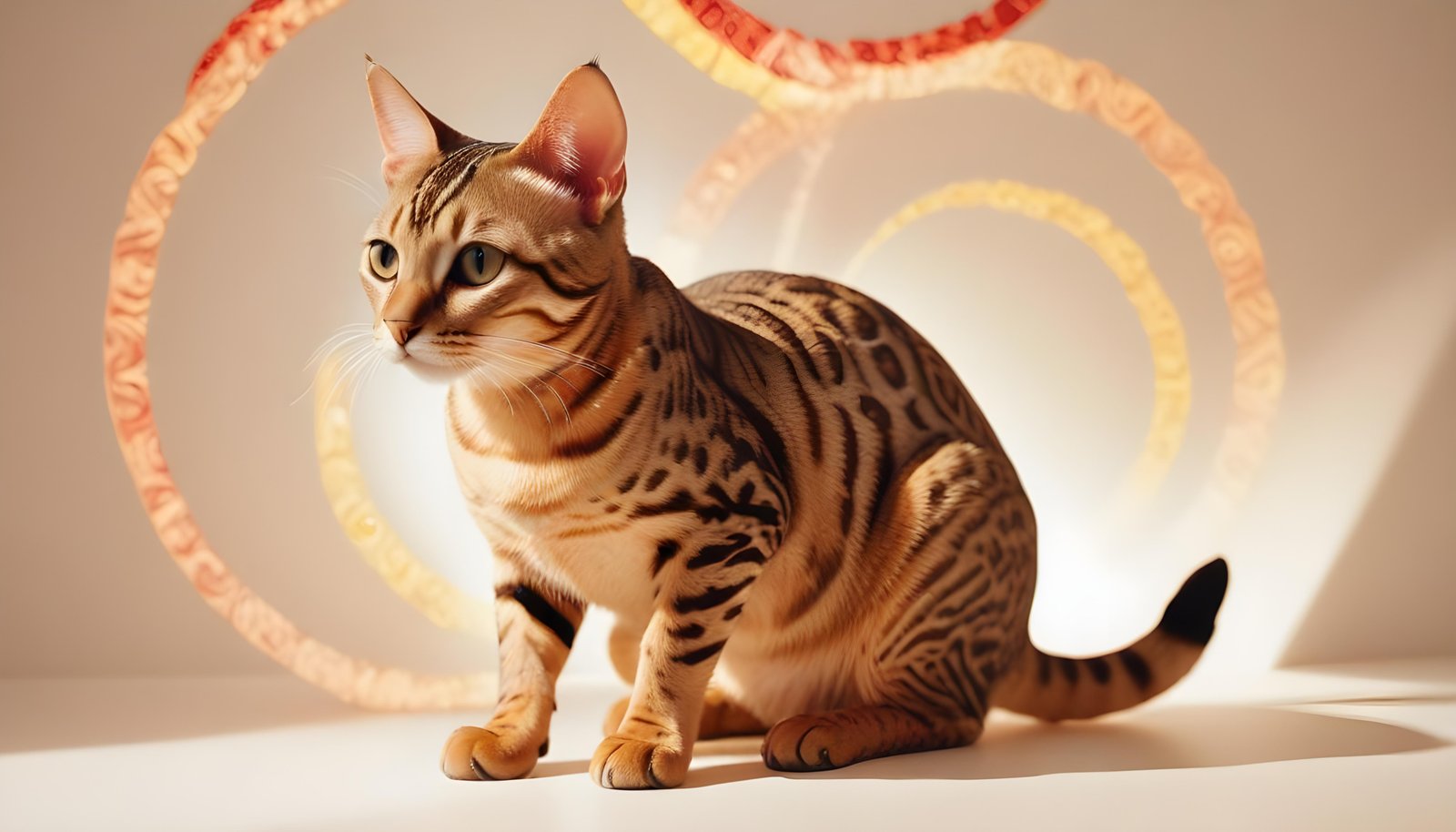 Beautiful Domestic Cat Portrait Isolated on Clean Background