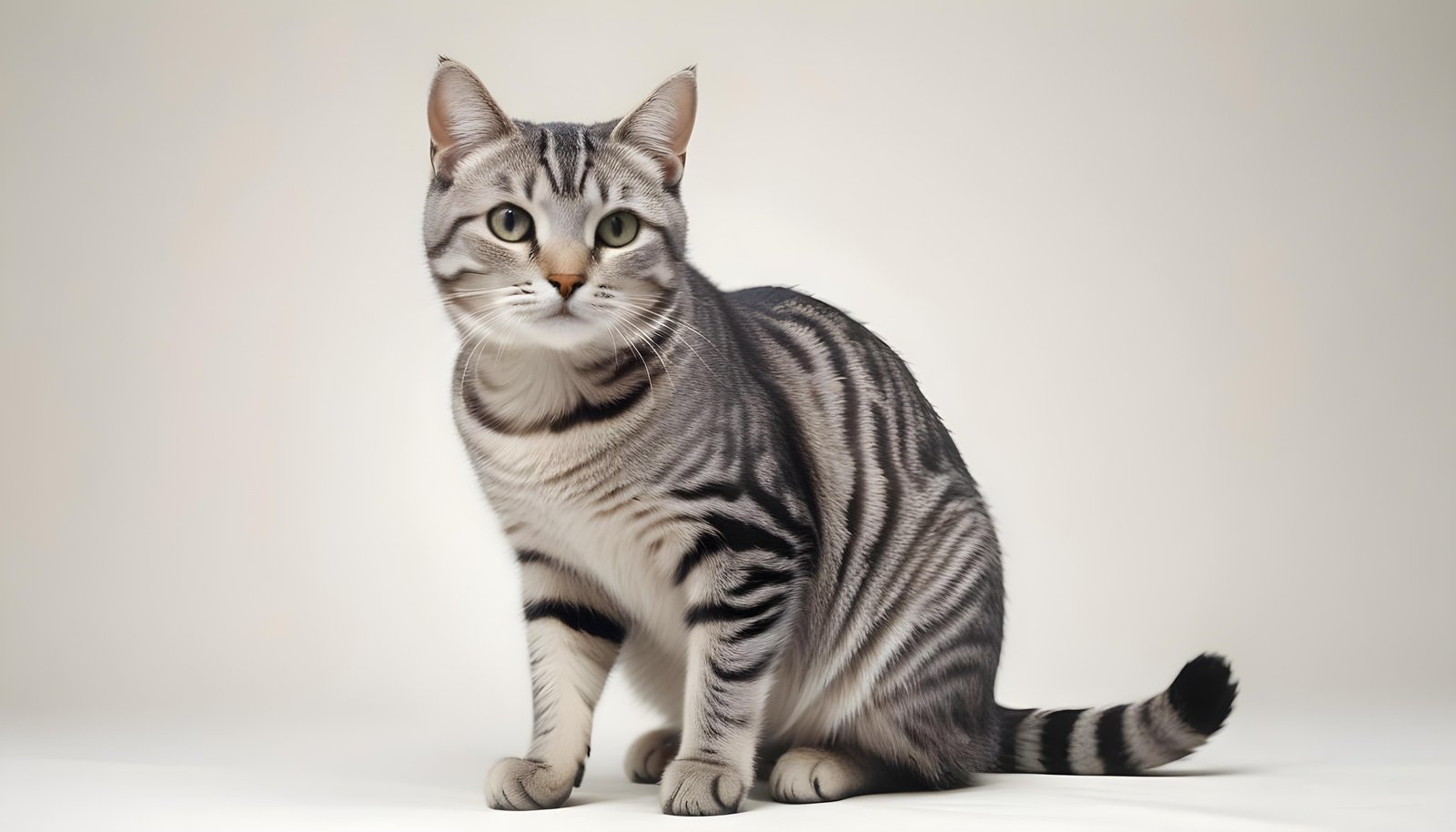 Beautiful Domestic Cat Portrait Isolated on Clean Background