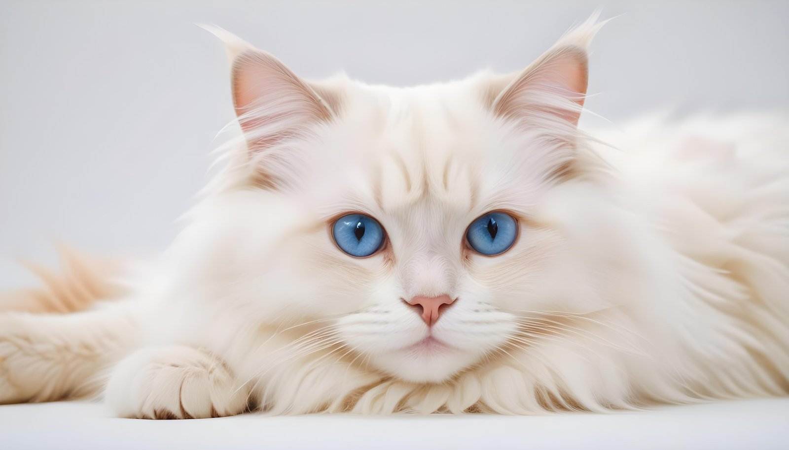 Beautiful Domestic Cat Portrait Isolated on Clean Background