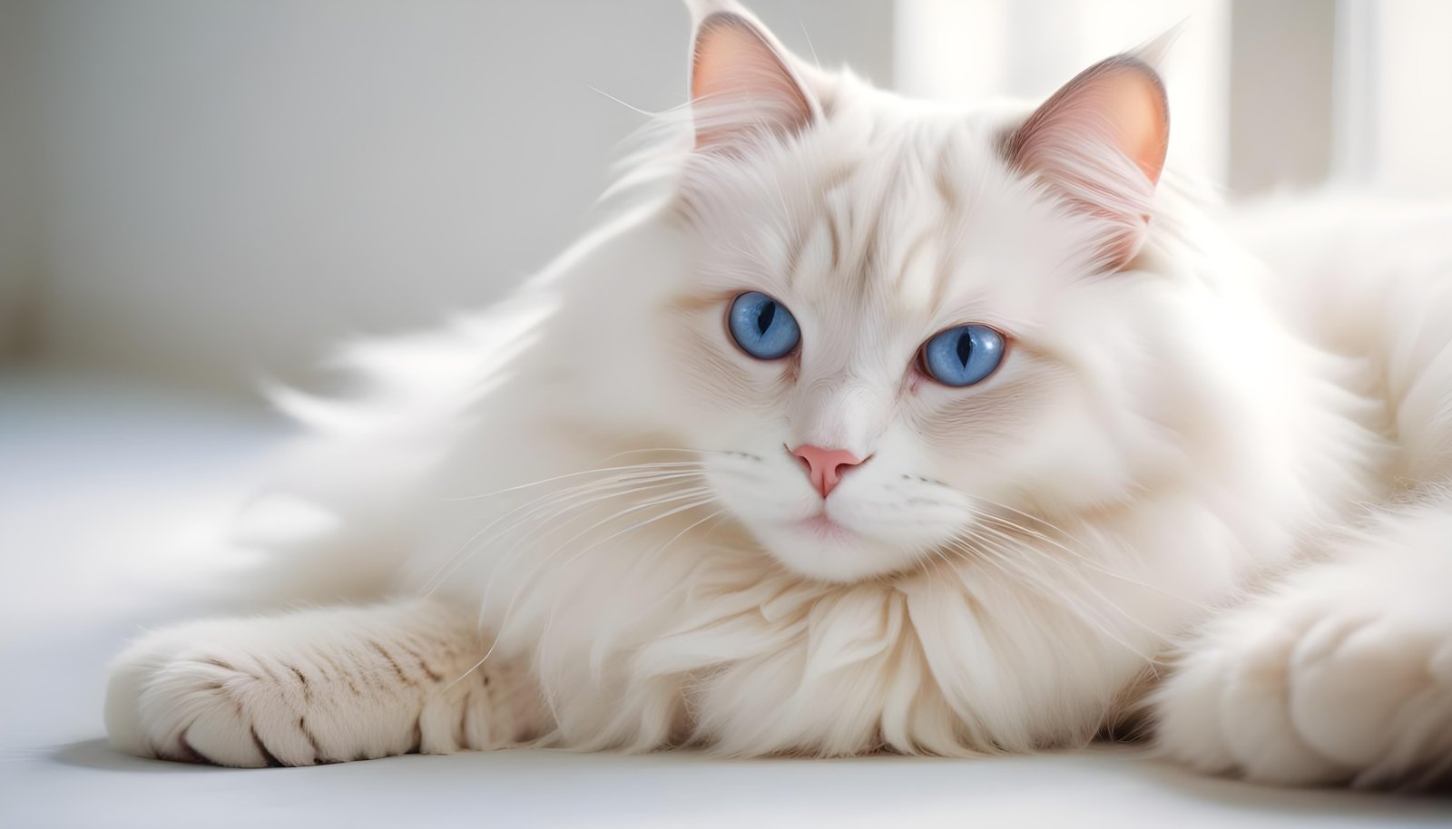 Beautiful Domestic Cat Portrait Isolated on Clean Background