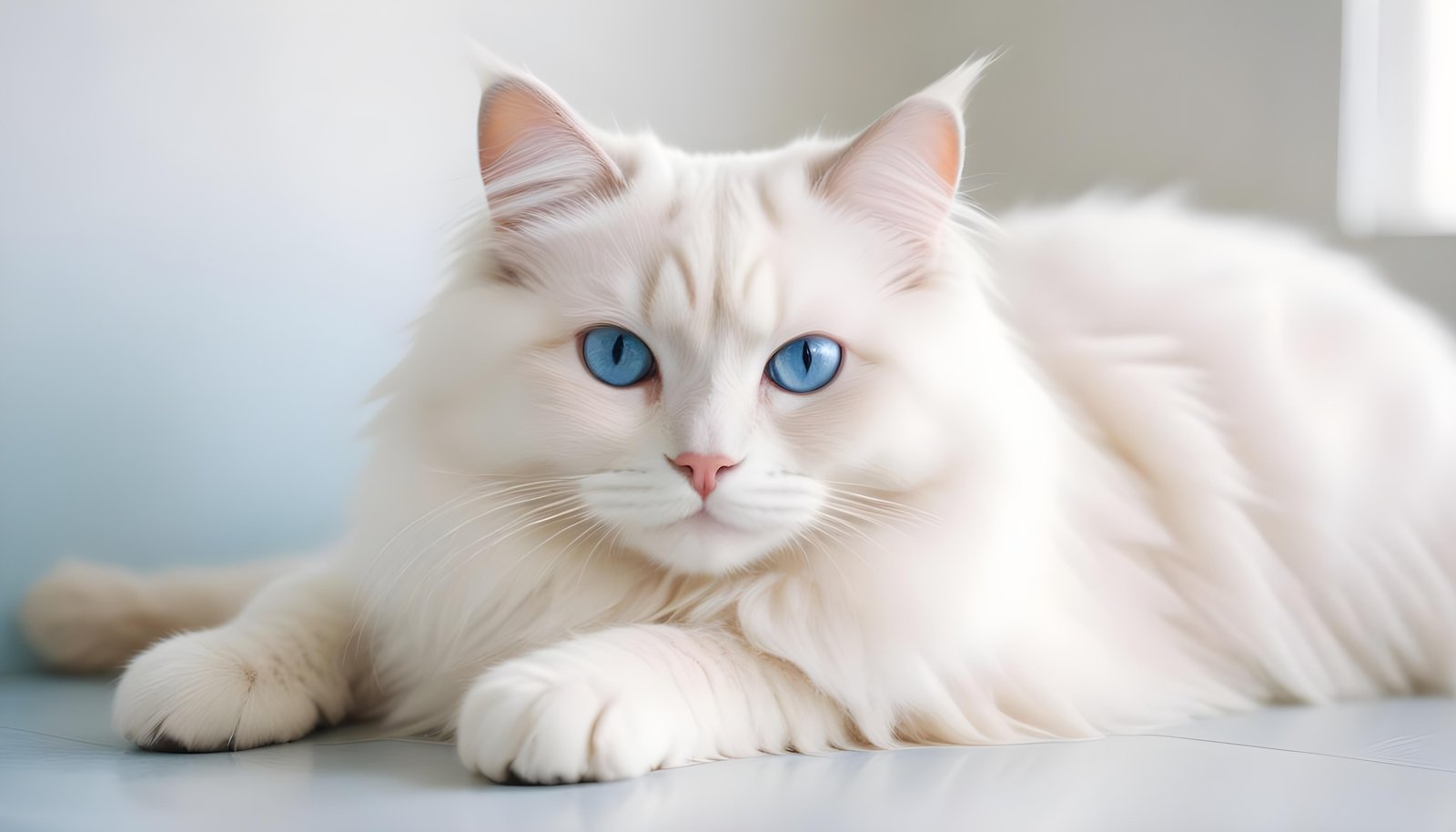 Beautiful Domestic Cat Portrait Isolated on Clean Background