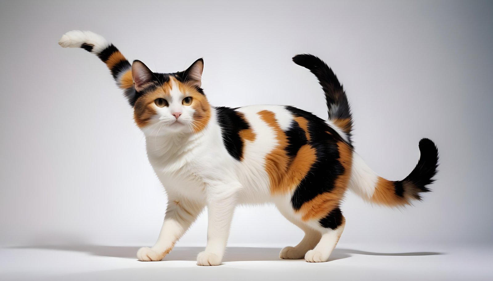 Beautiful Domestic Cat Portrait Isolated on Clean Background