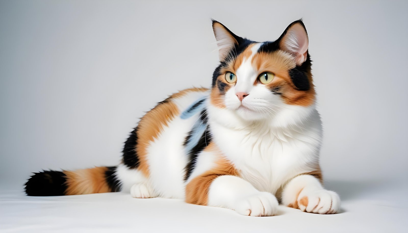 Beautiful Domestic Cat Portrait Isolated on Clean Background