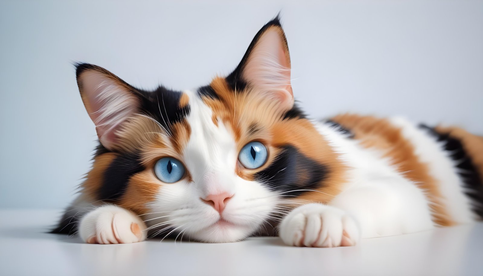 Beautiful Domestic Cat Portrait Isolated on Clean Background
