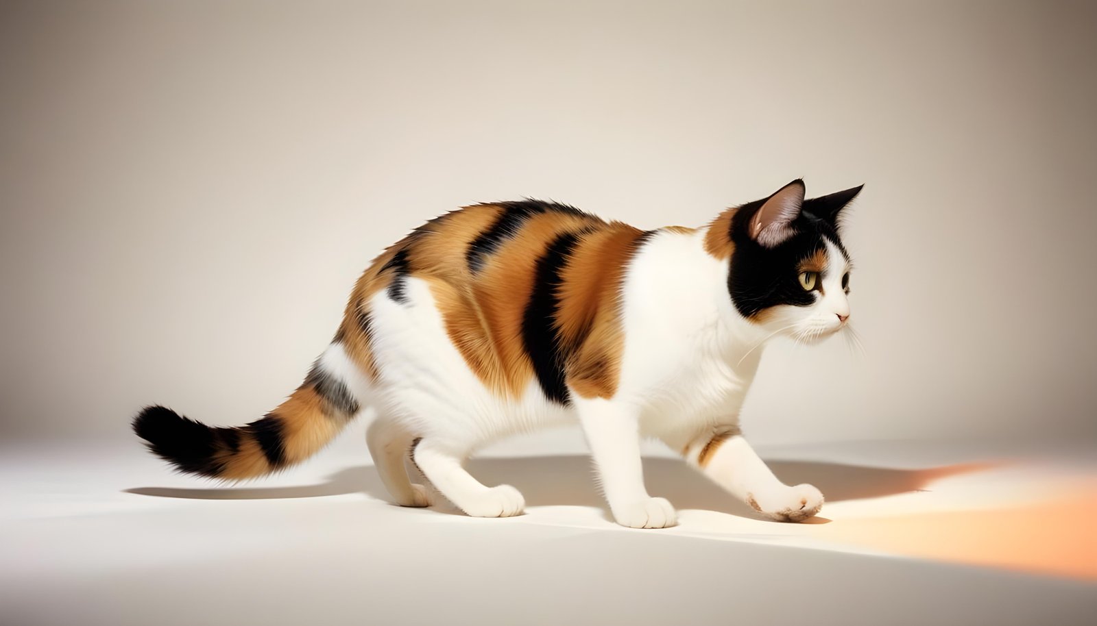 Beautiful Domestic Cat Portrait Isolated on Clean Background