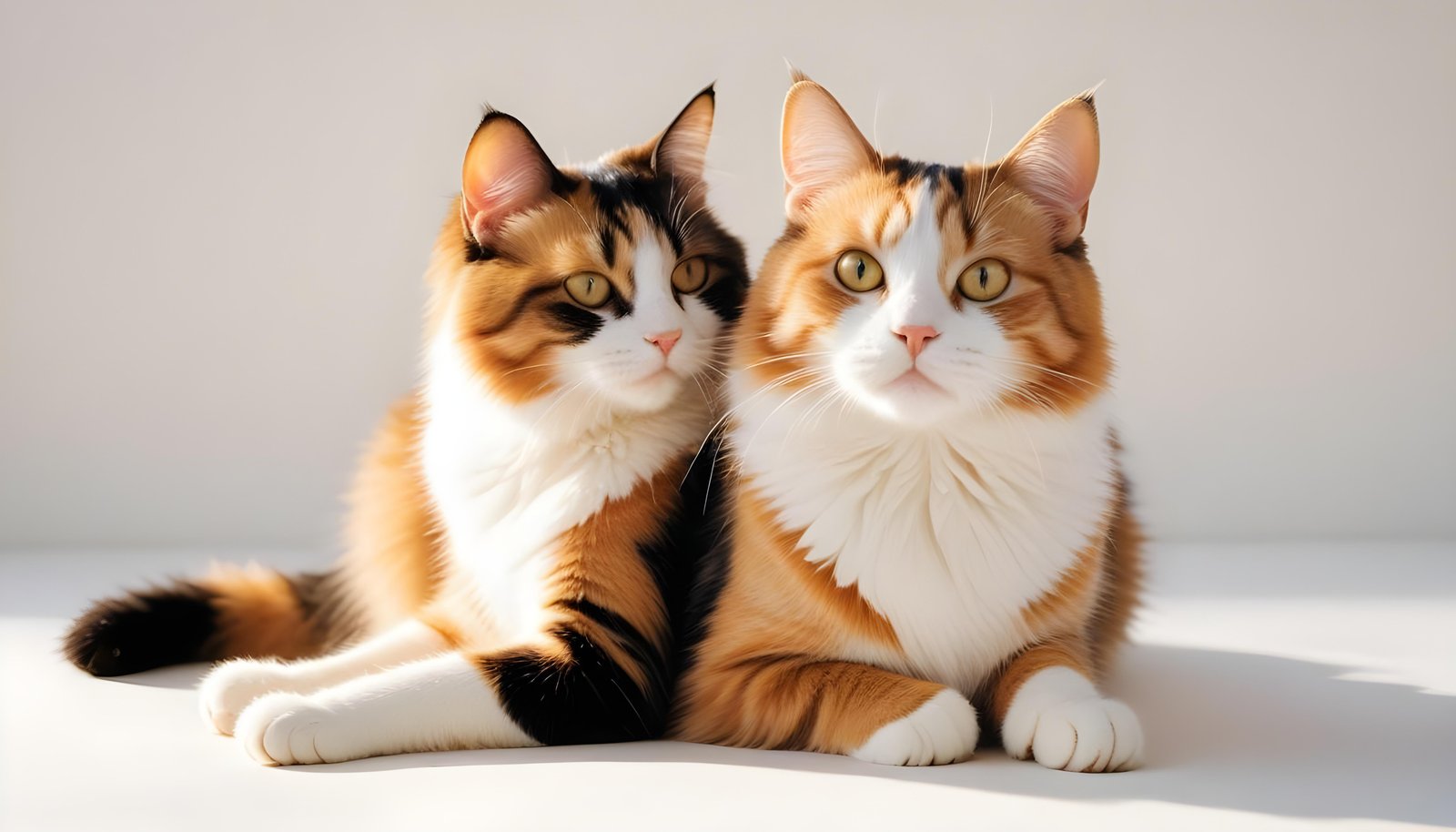 Beautiful Domestic Cat Portrait Isolated on Clean Background