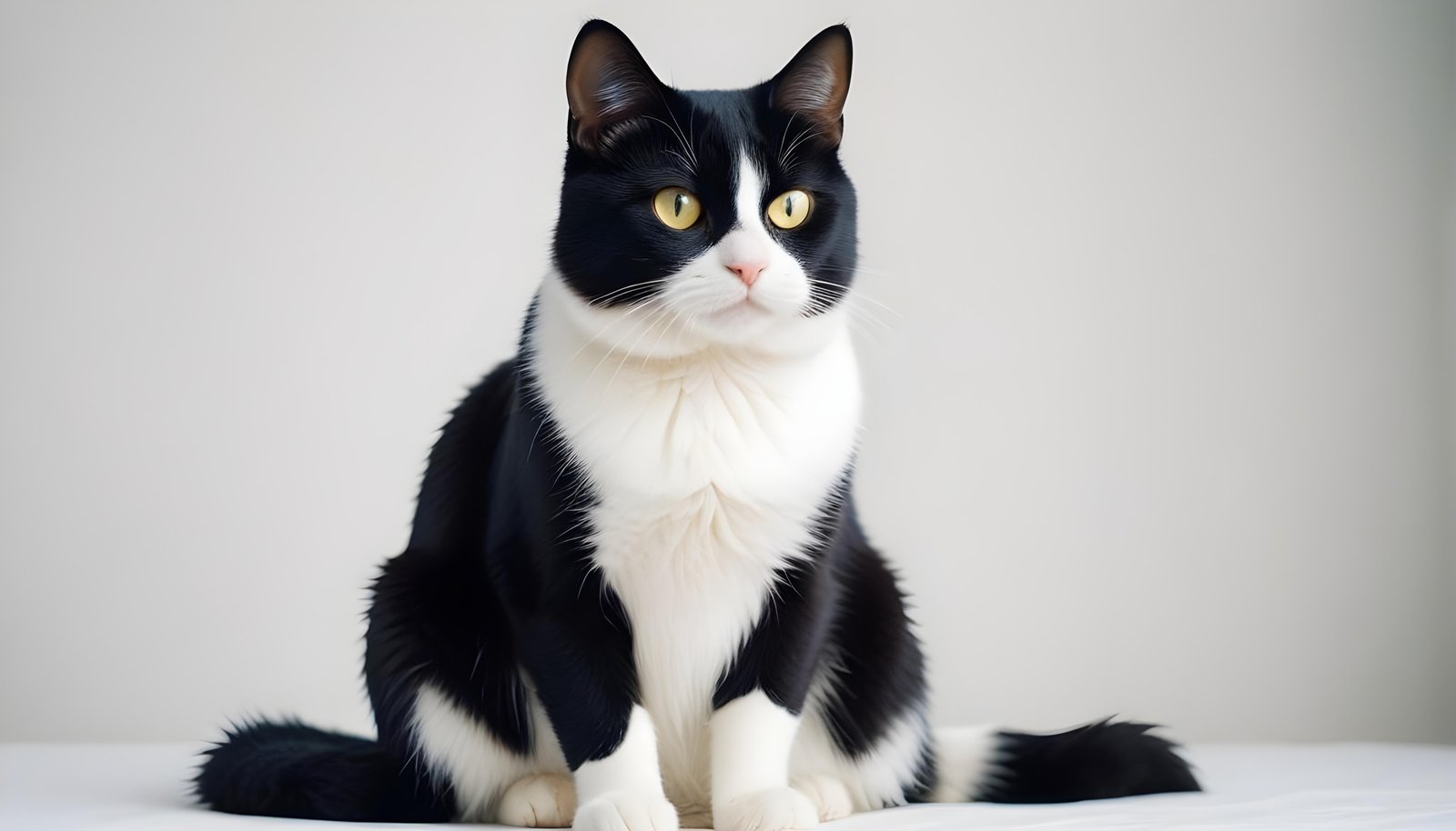 Beautiful Domestic Cat Portrait Isolated on Clean Background