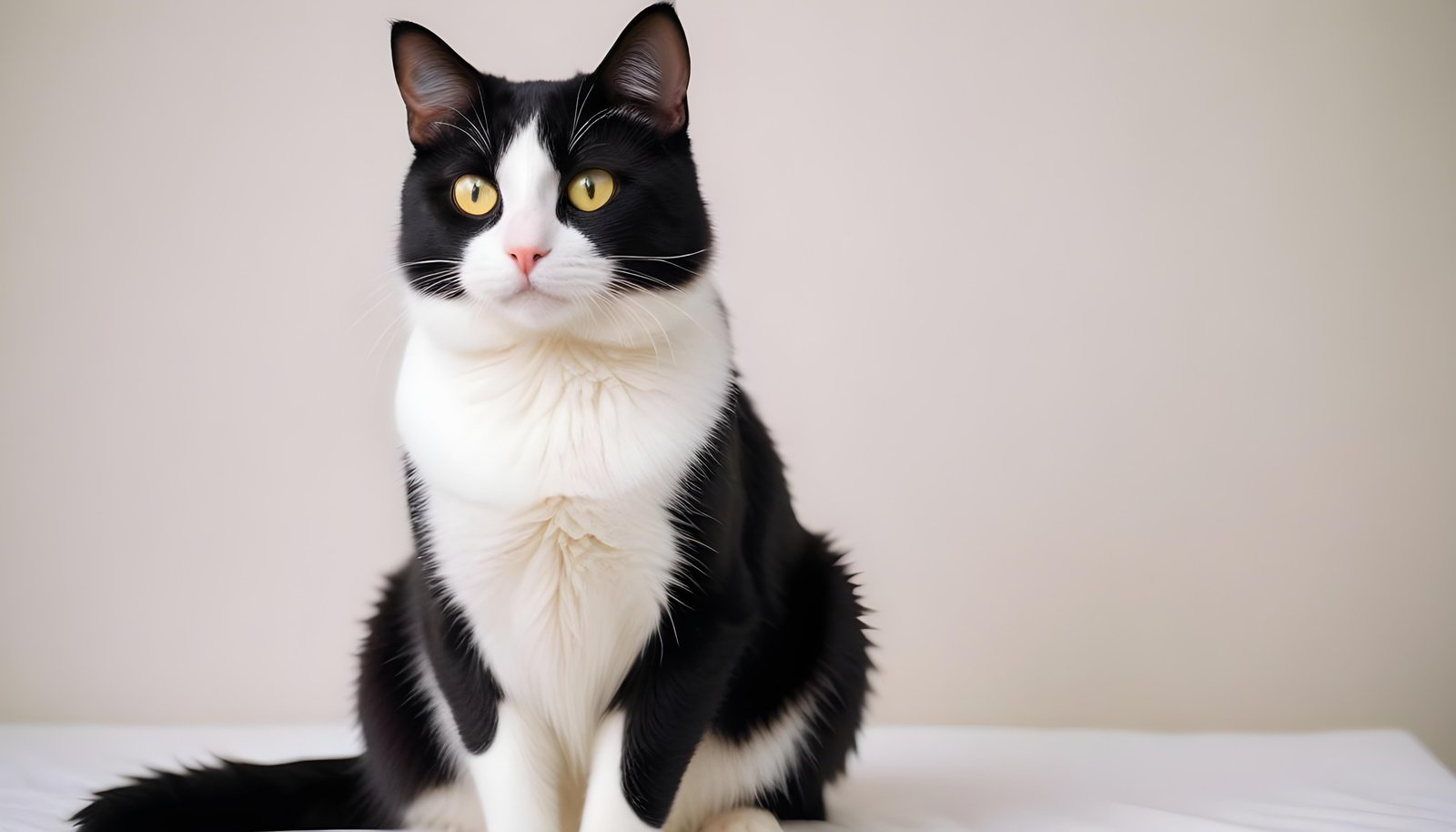 Beautiful Domestic Cat Portrait Isolated on Clean Background
