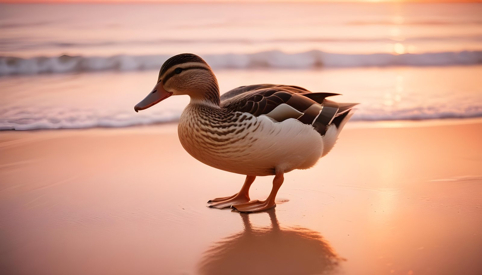 Beautiful Duck Floating on Calm Water in Serene Nature Landscape