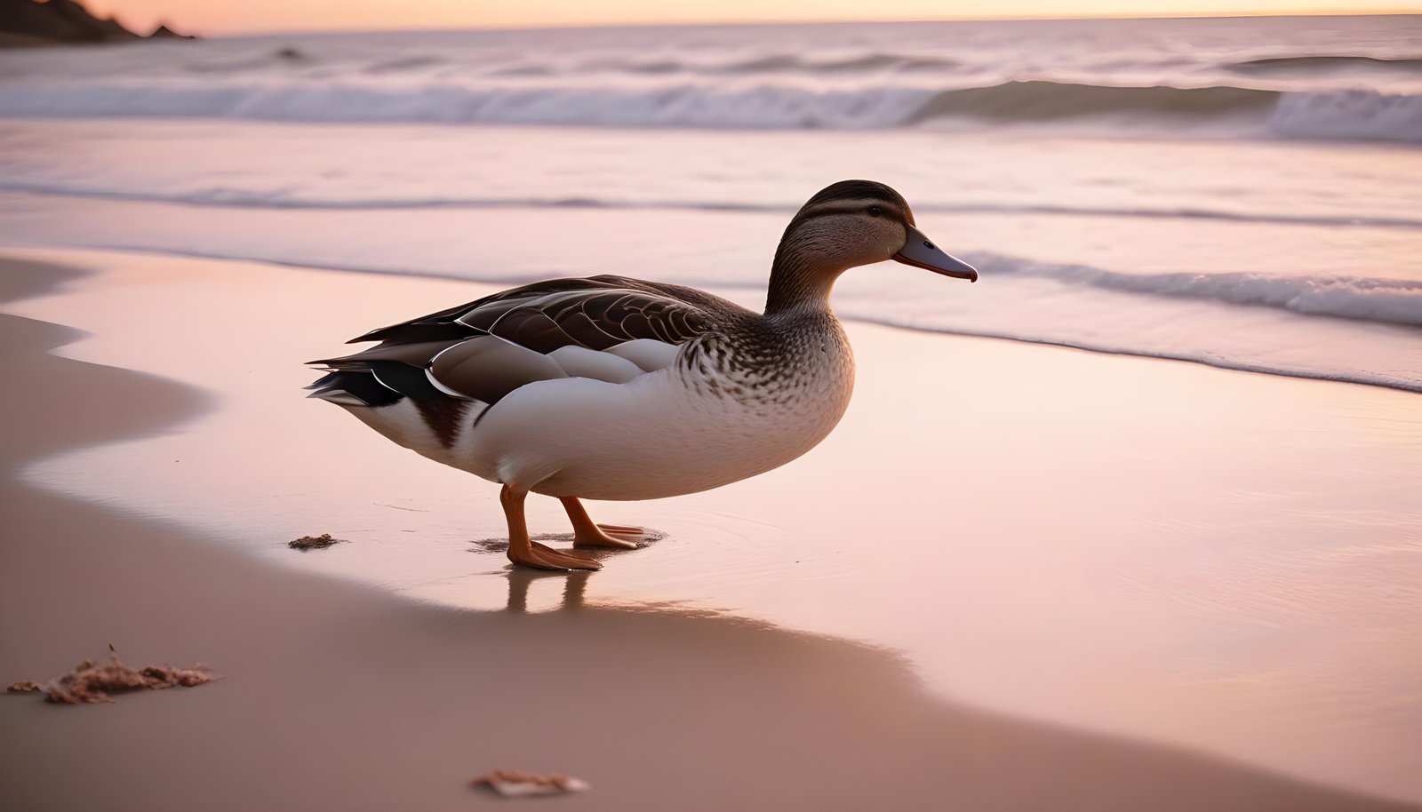 Beautiful Duck Floating on Calm Water in Serene Nature Landscape