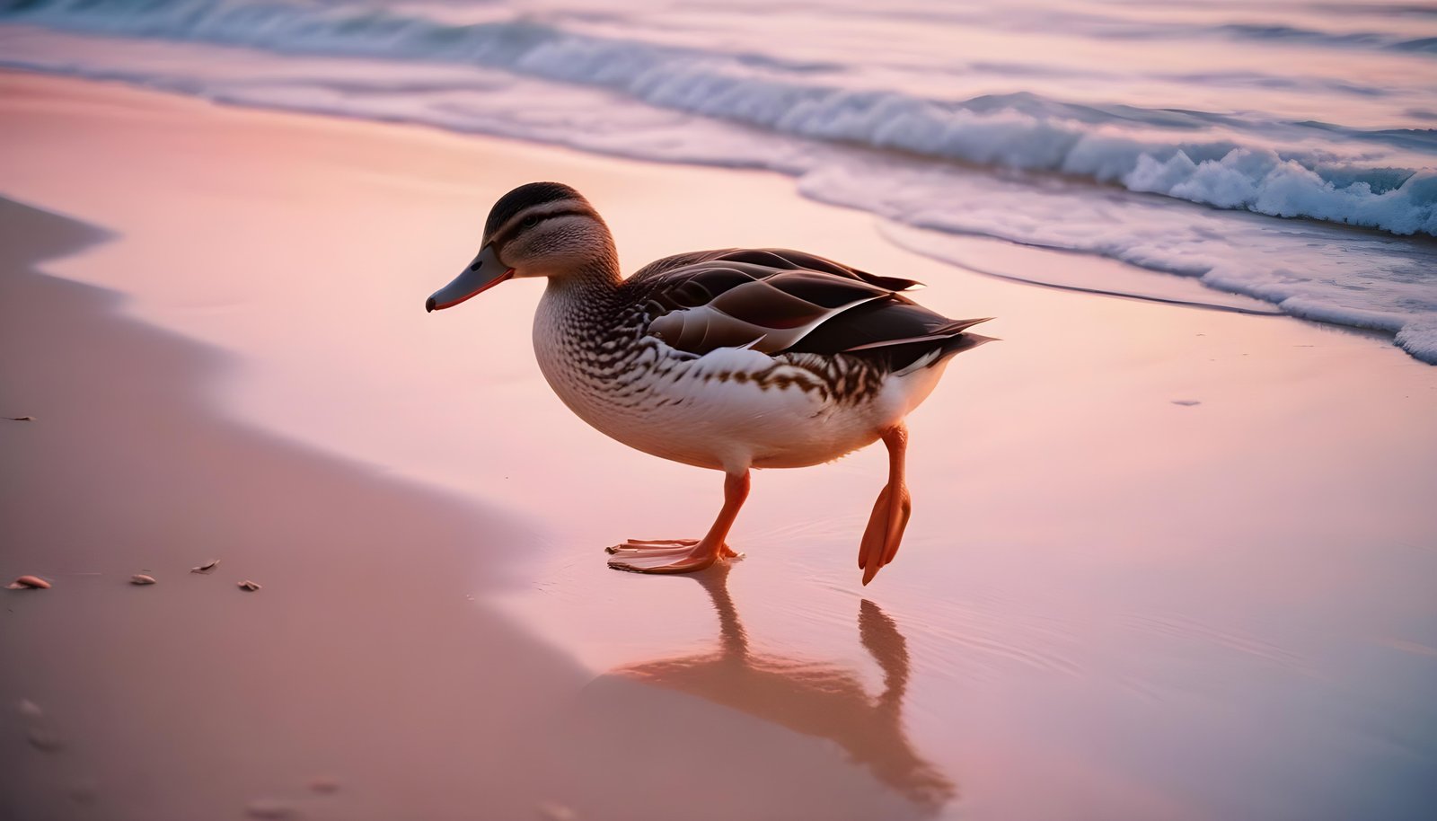 Beautiful Duck Floating on Calm Water in Serene Nature Landscape