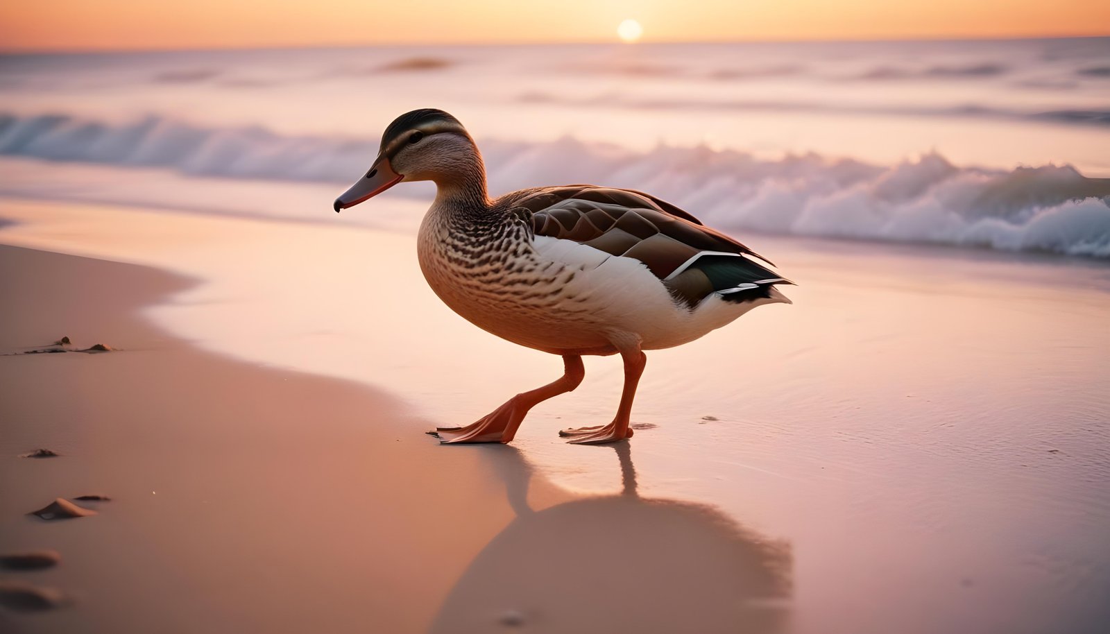 Beautiful Duck Floating on Calm Water in Serene Nature Landscape
