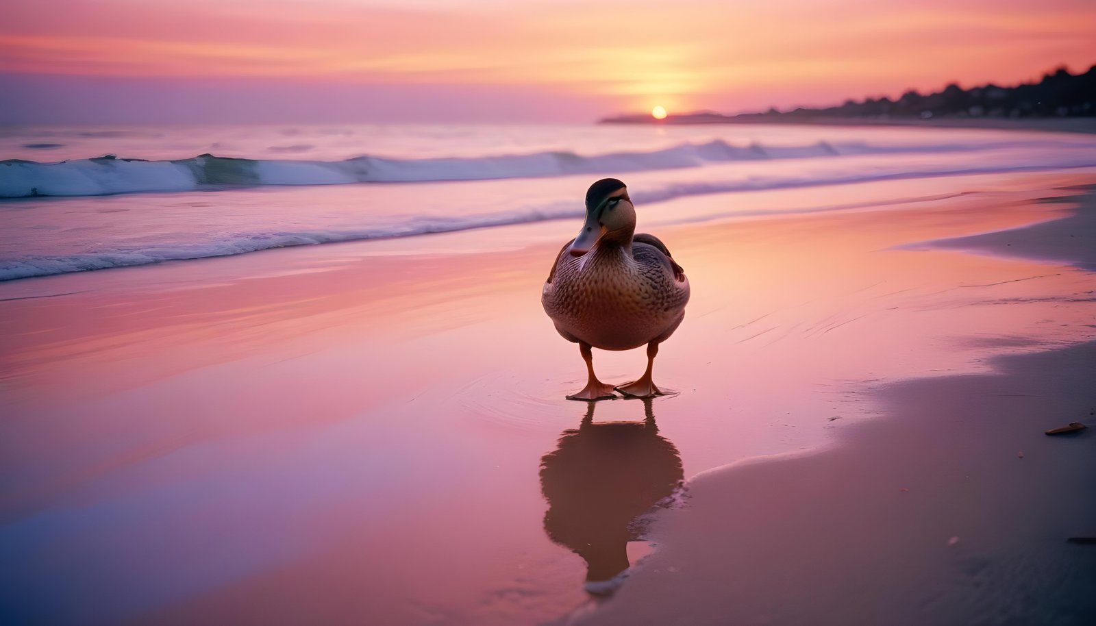Beautiful Duck Floating on Calm Water in Serene Nature Landscape