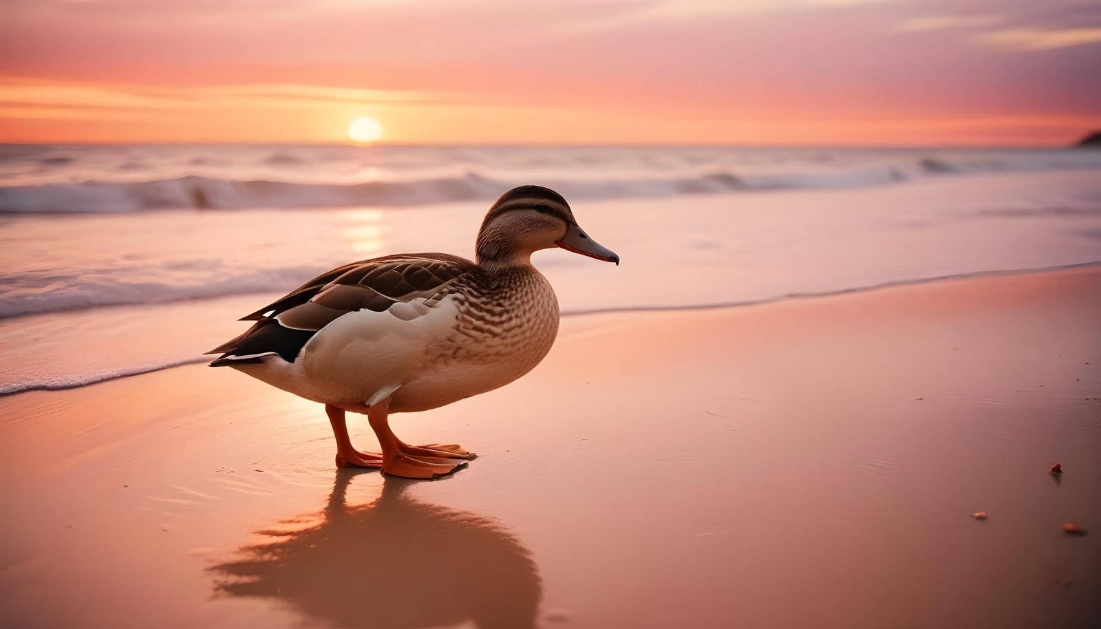 Beautiful Duck Floating on Calm Water in Serene Nature Landscape