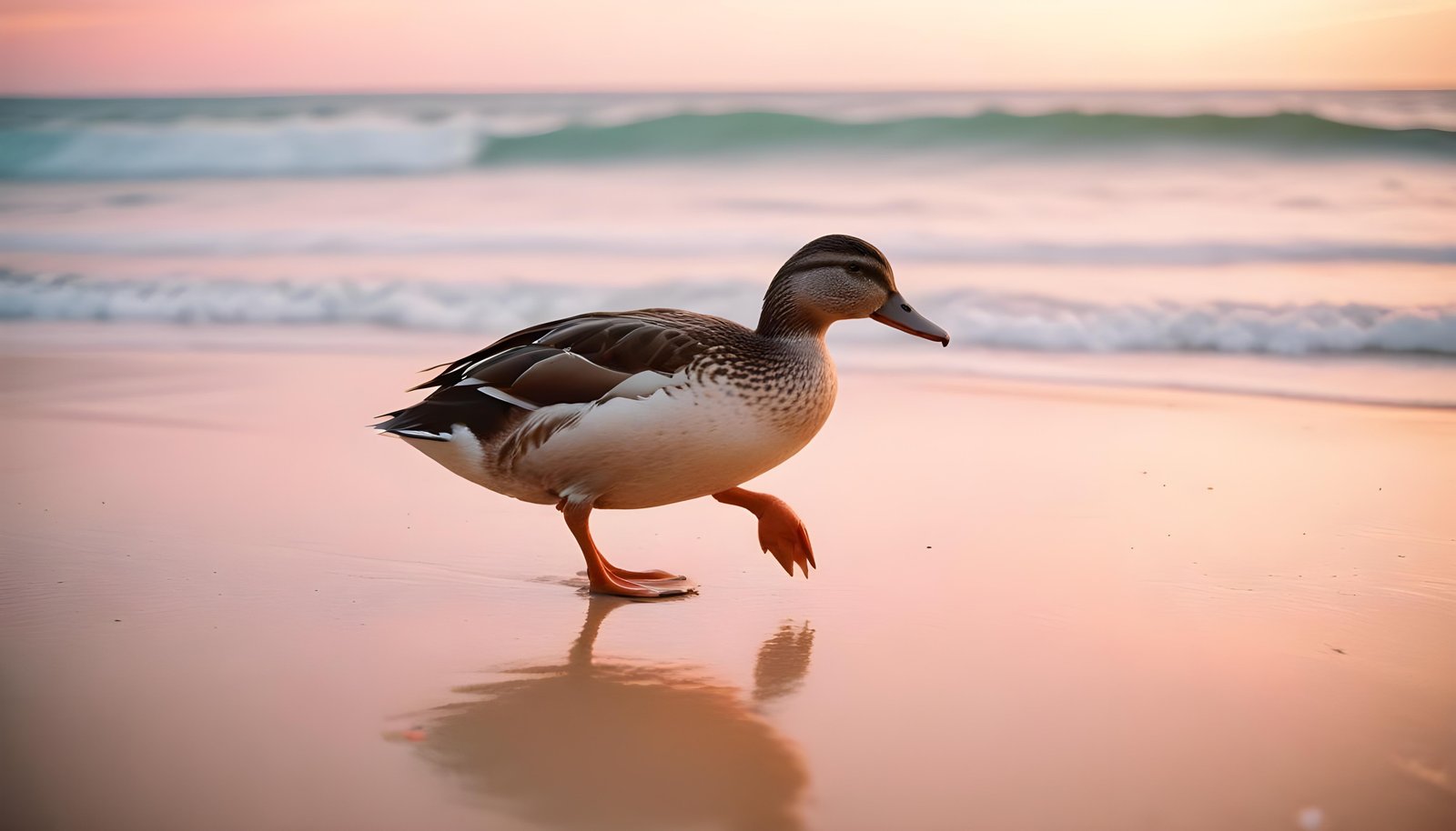 Beautiful Duck Floating on Calm Water in Serene Nature Landscape