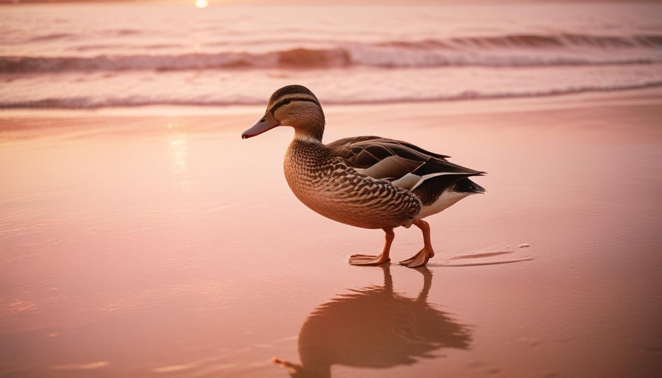 Beautiful Duck Floating on Calm Water in Serene Nature Landscape