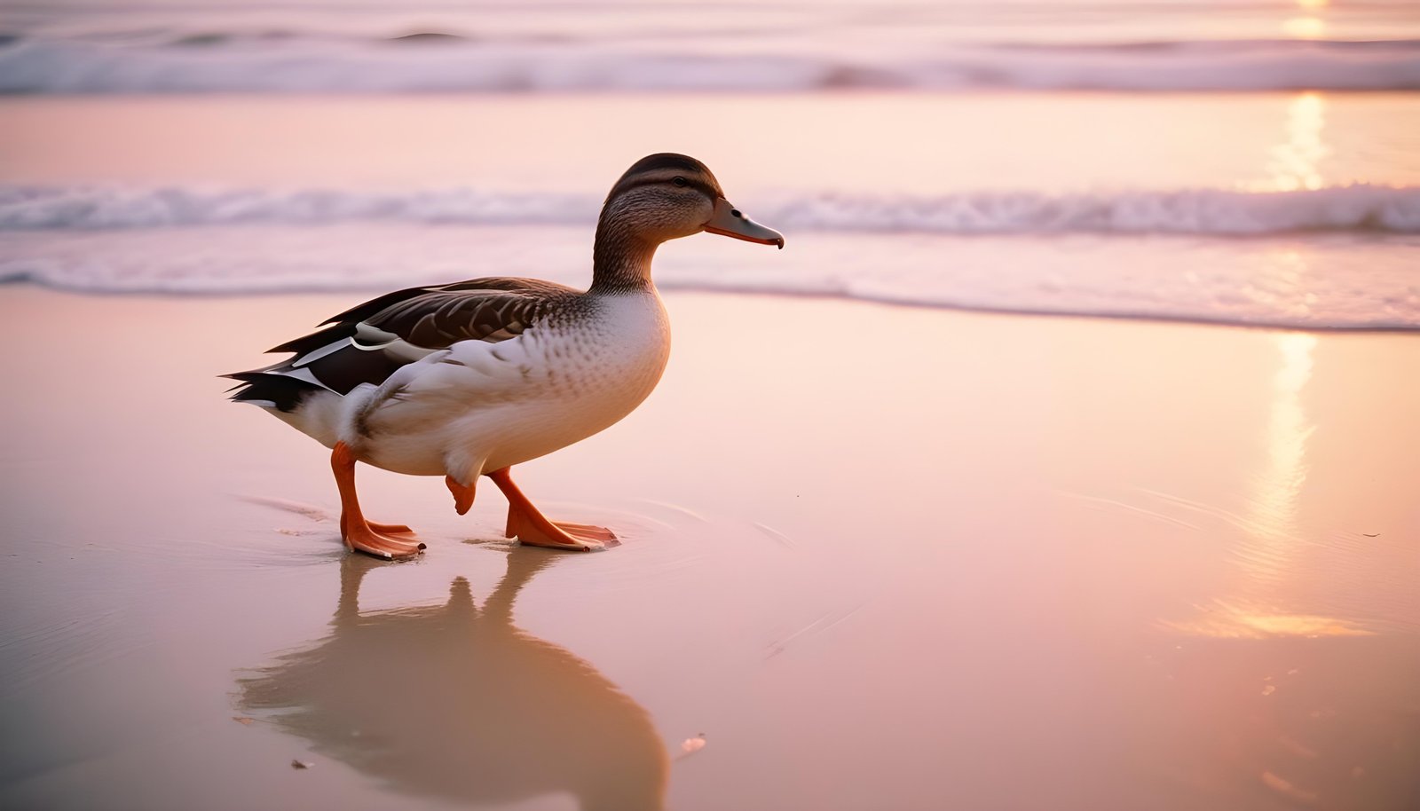 Beautiful Duck Floating on Calm Water in Serene Nature Landscape