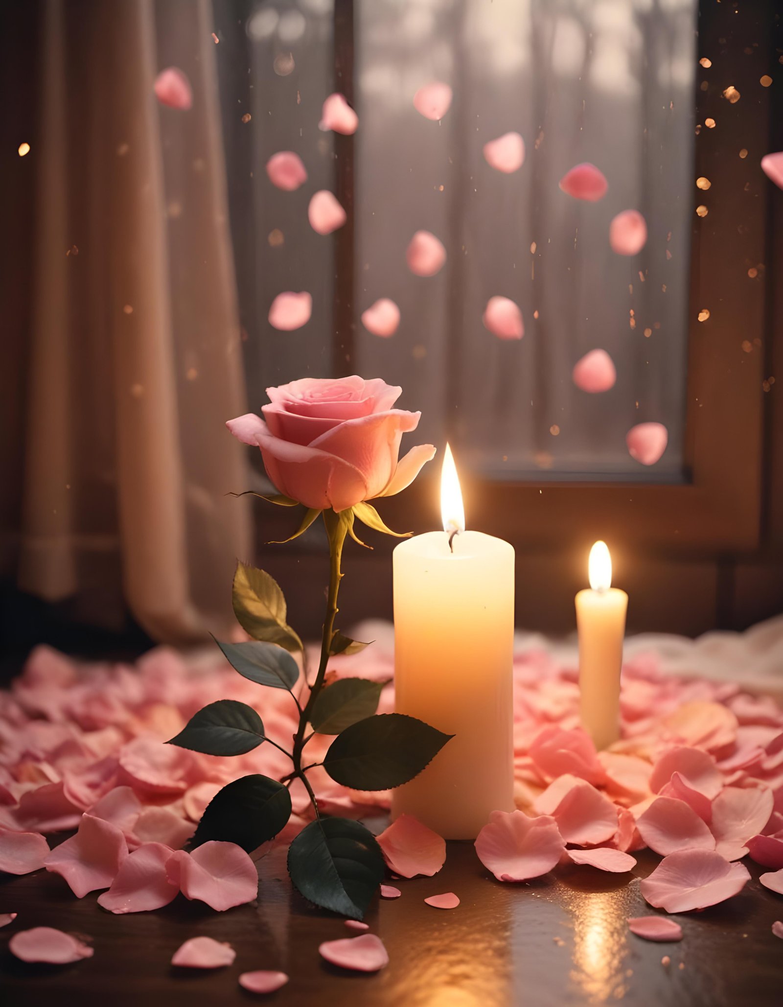 Dark Romantic Rose Flower Artwork with Dramatic Lighting and Moody Background