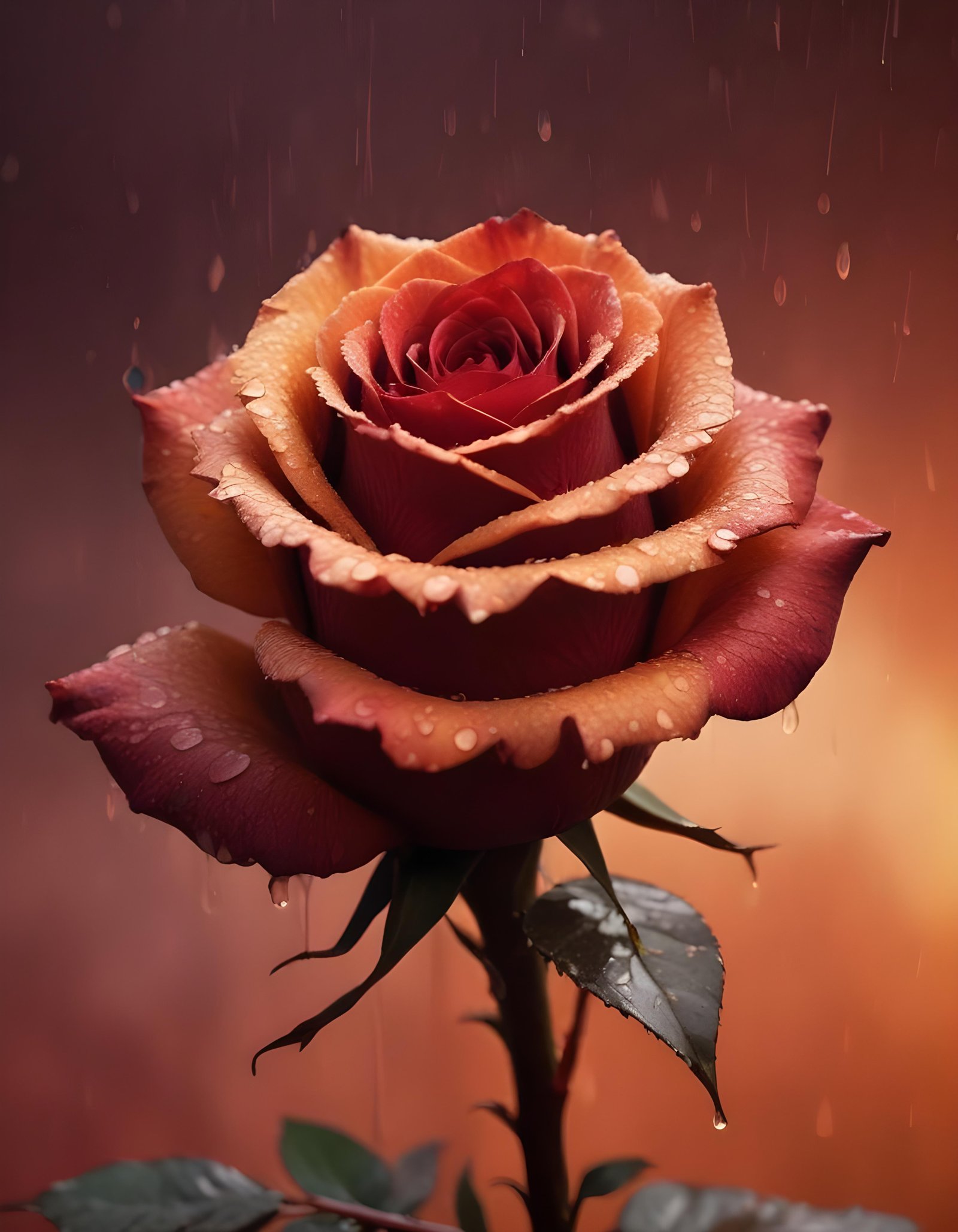 Dark Romantic Rose Flower Artwork with Dramatic Lighting and Moody Background