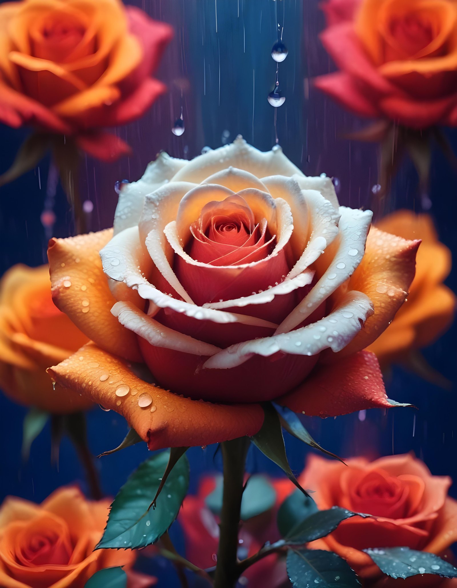 Dark Romantic Rose Flower Artwork with Dramatic Lighting and Moody Background
