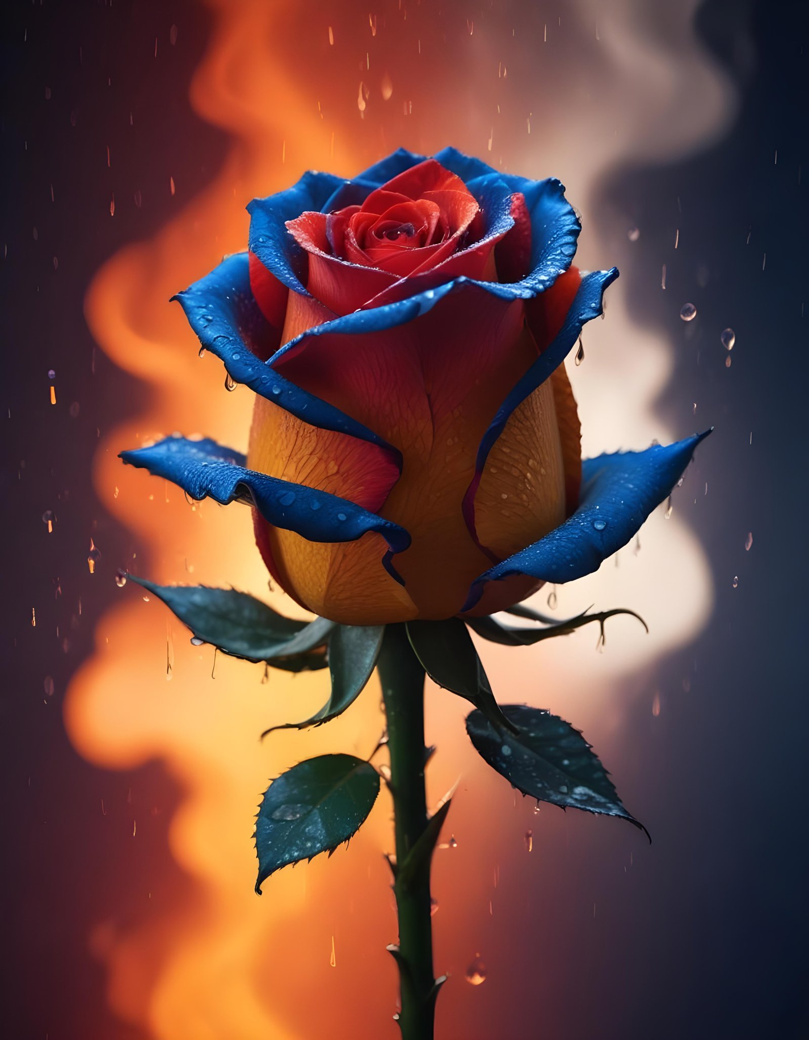Dark Romantic Rose Flower Artwork with Dramatic Lighting and Moody Background