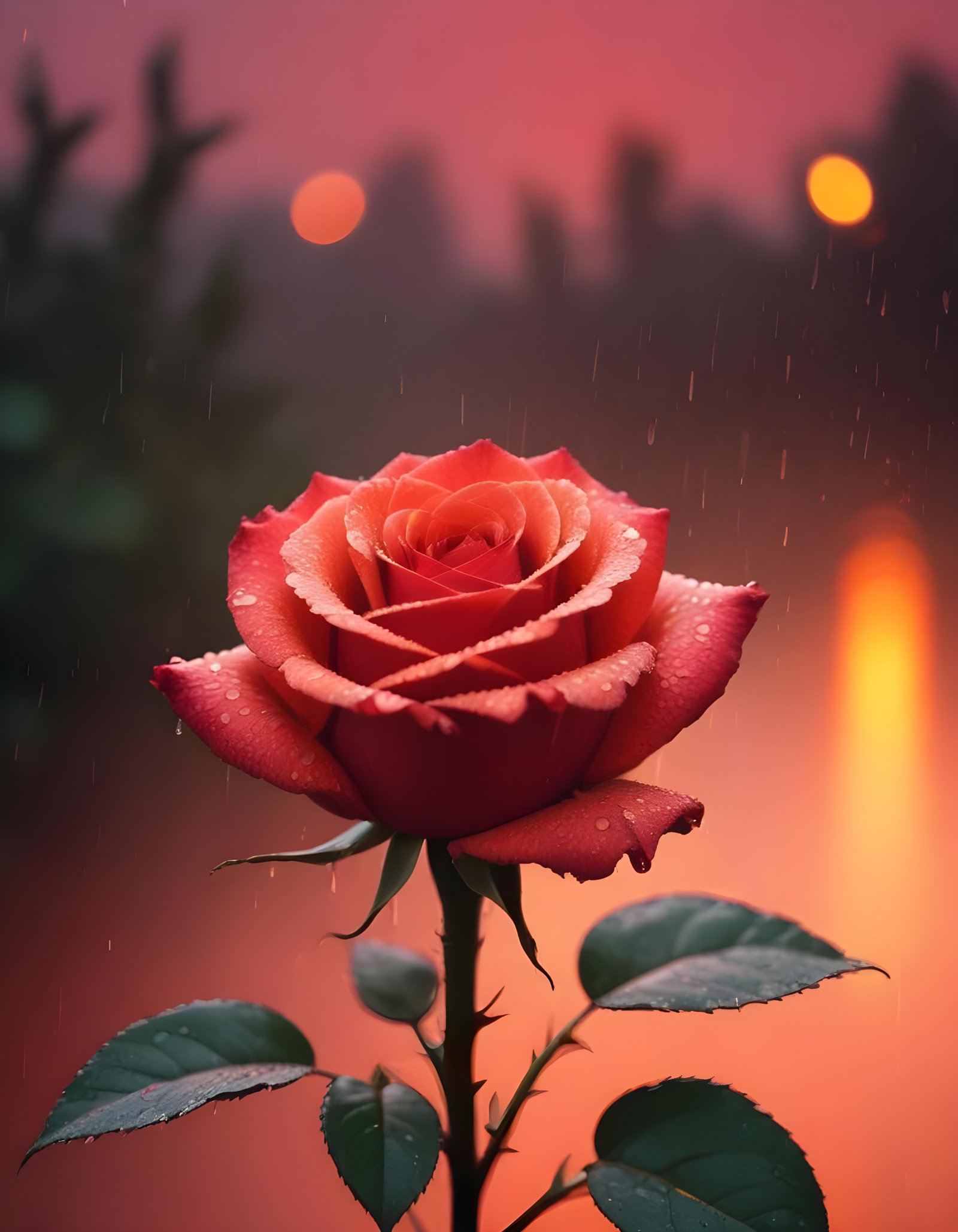Dark Romantic Rose Flower Artwork with Dramatic Lighting and Moody Background