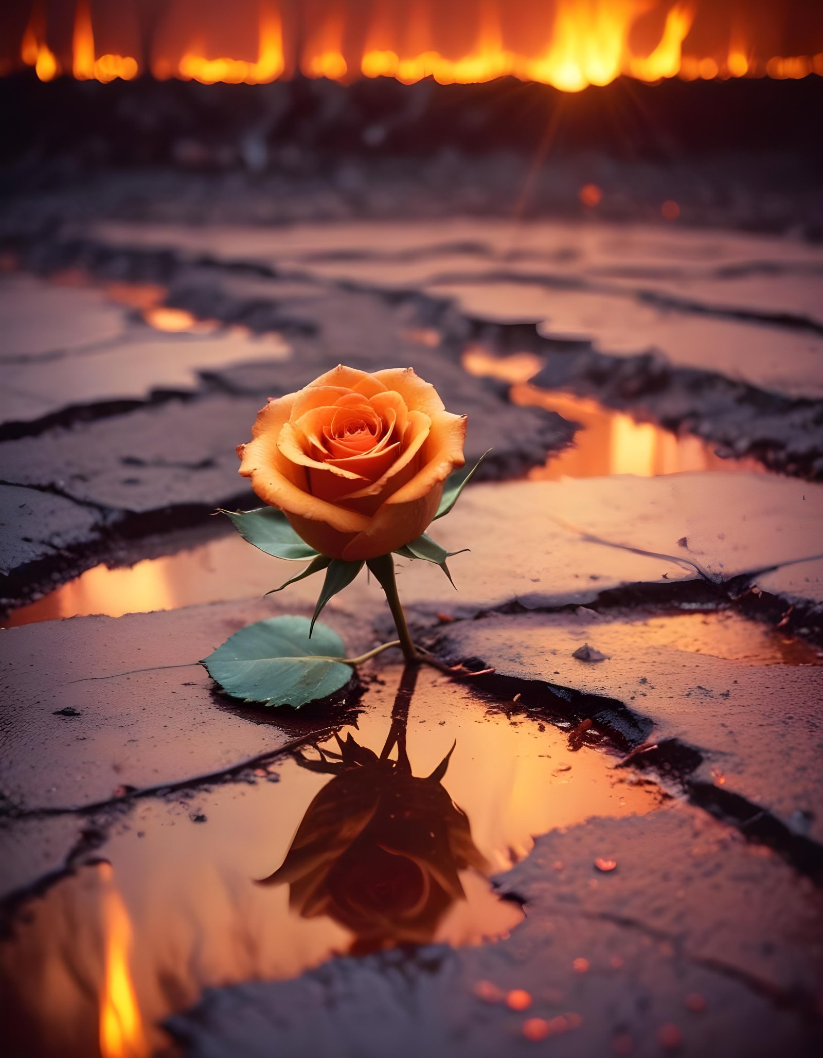 Dark Romantic Rose Flower Artwork with Dramatic Lighting and Moody Background