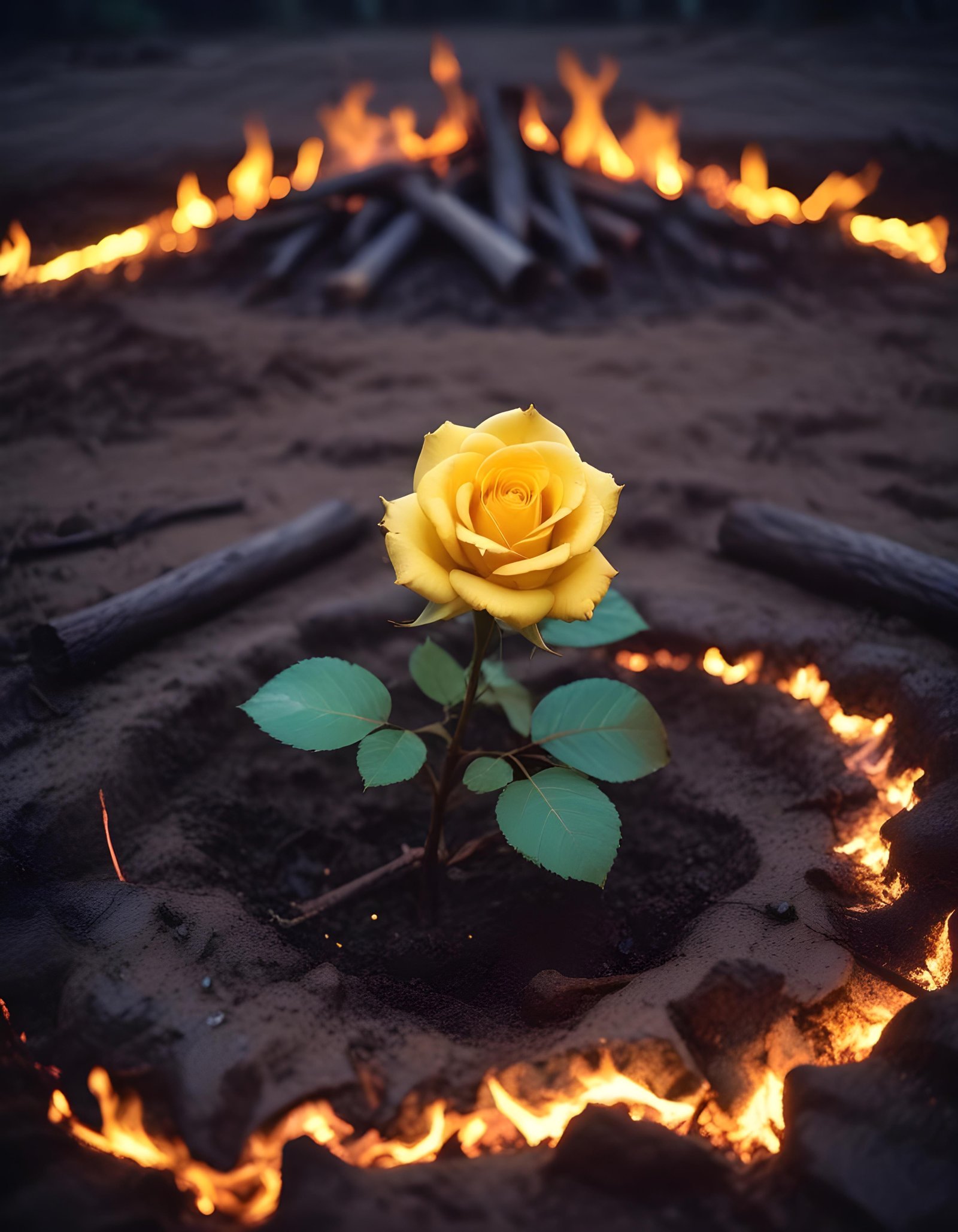 Dark Romantic Rose Flower Artwork with Dramatic Lighting and Moody Background