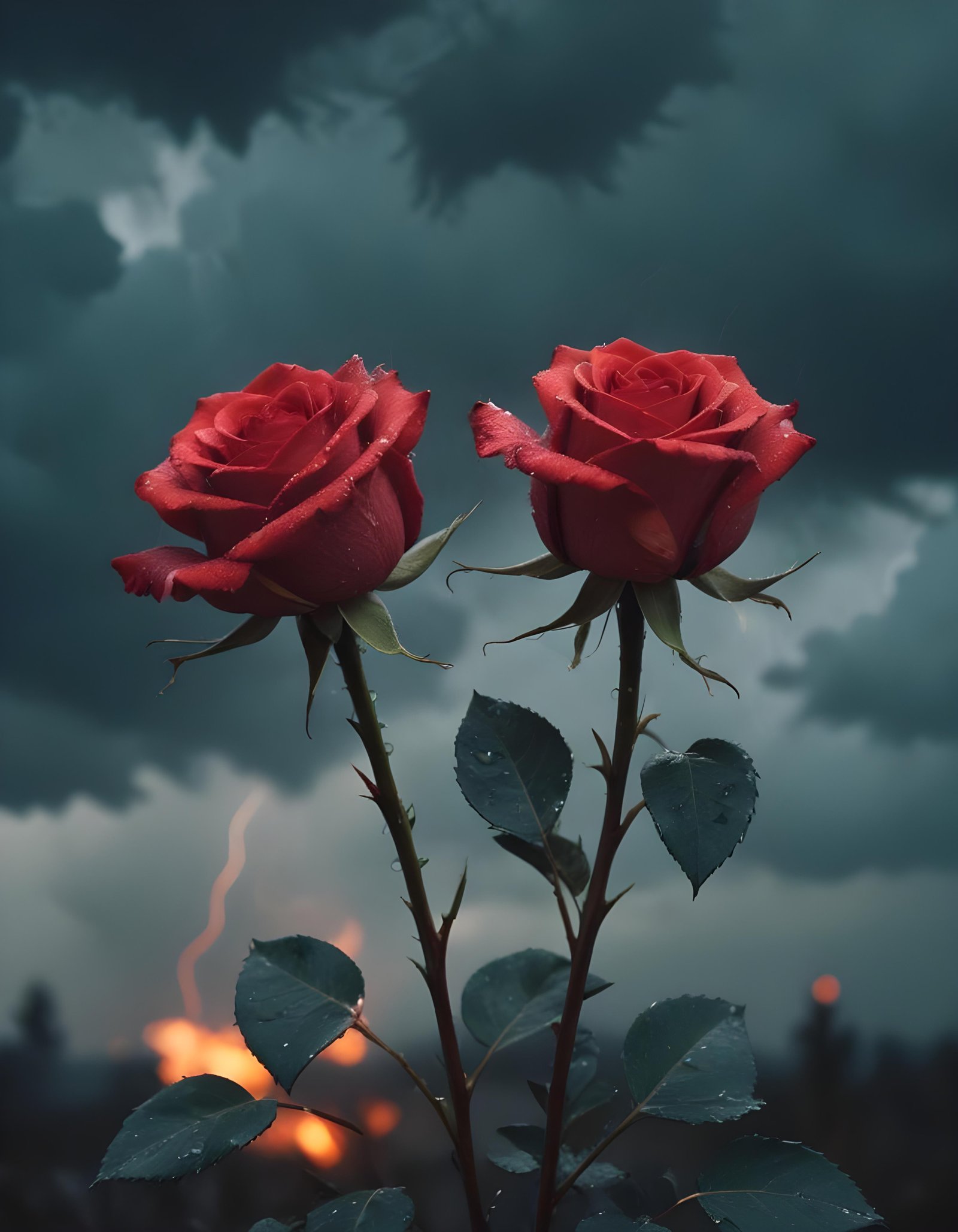 Dark Romantic Rose Flower Artwork with Dramatic Lighting and Moody Background