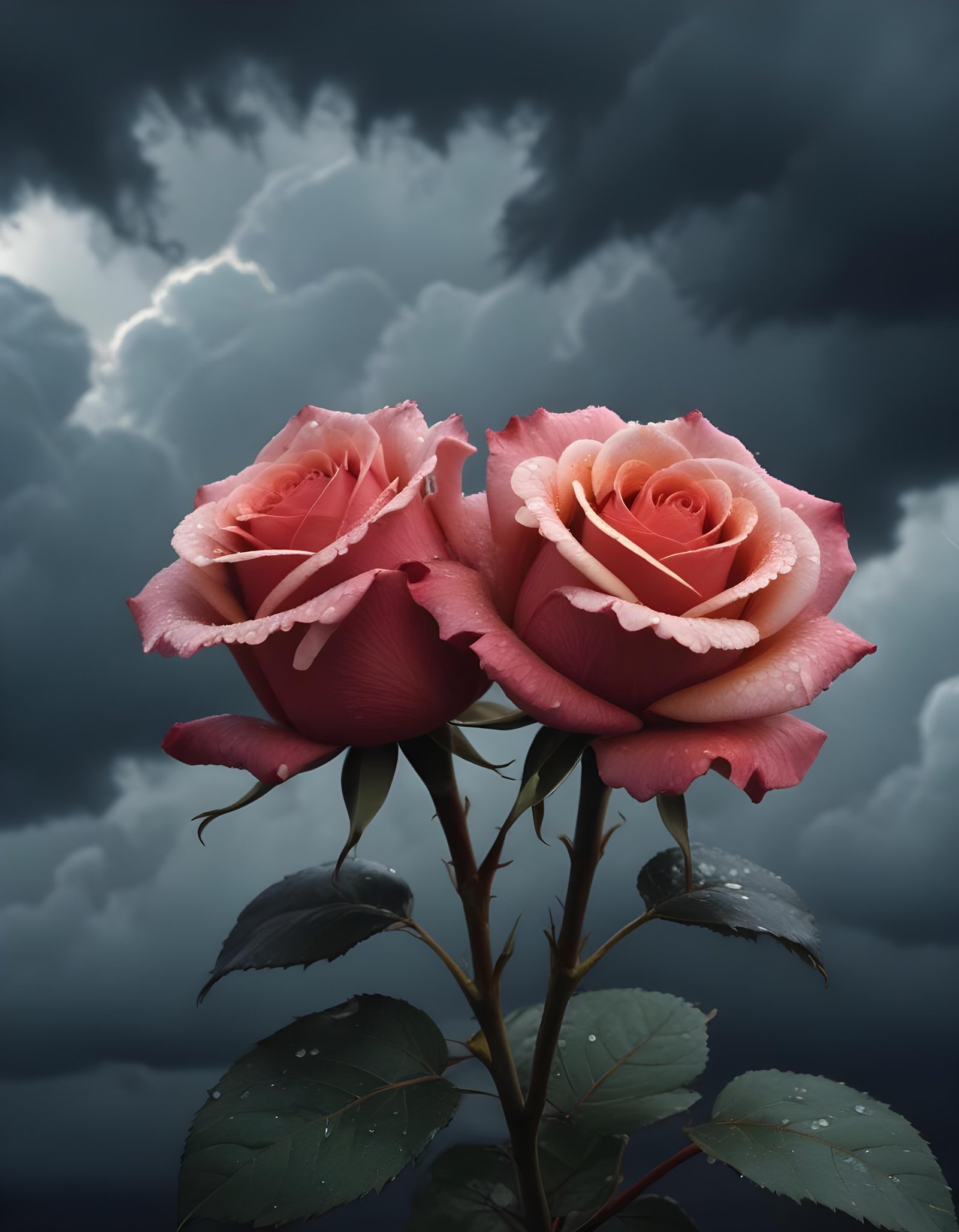 Dark Romantic Rose Flower Artwork with Dramatic Lighting and Moody Background