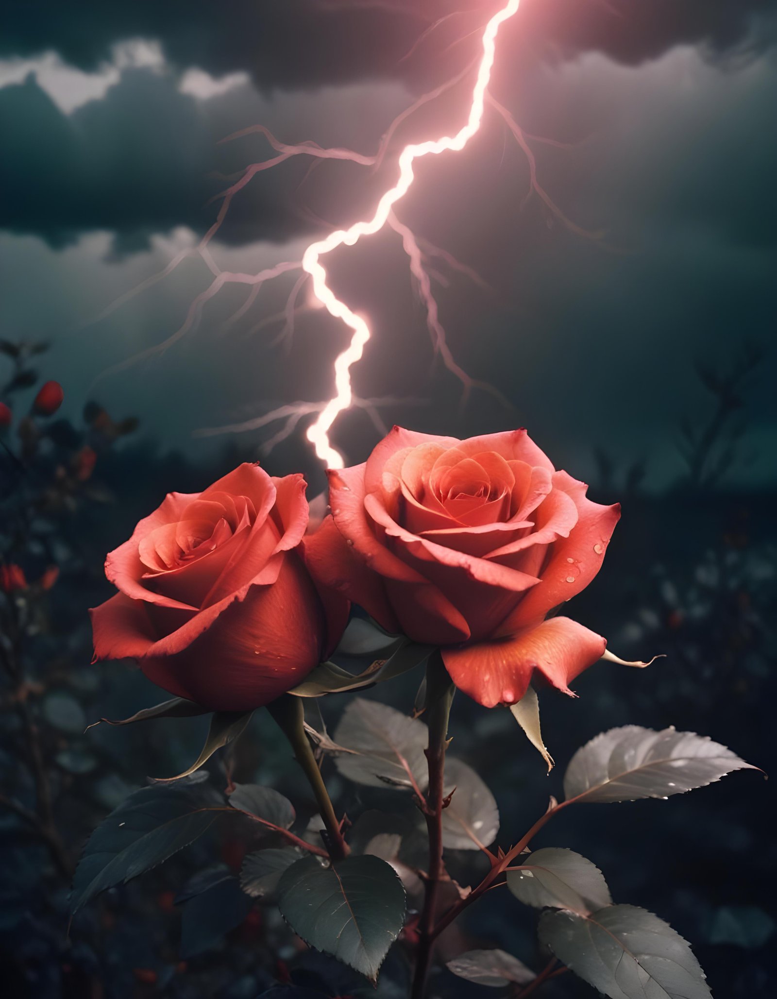 Dark Romantic Rose Flower Artwork with Dramatic Lighting and Moody Background