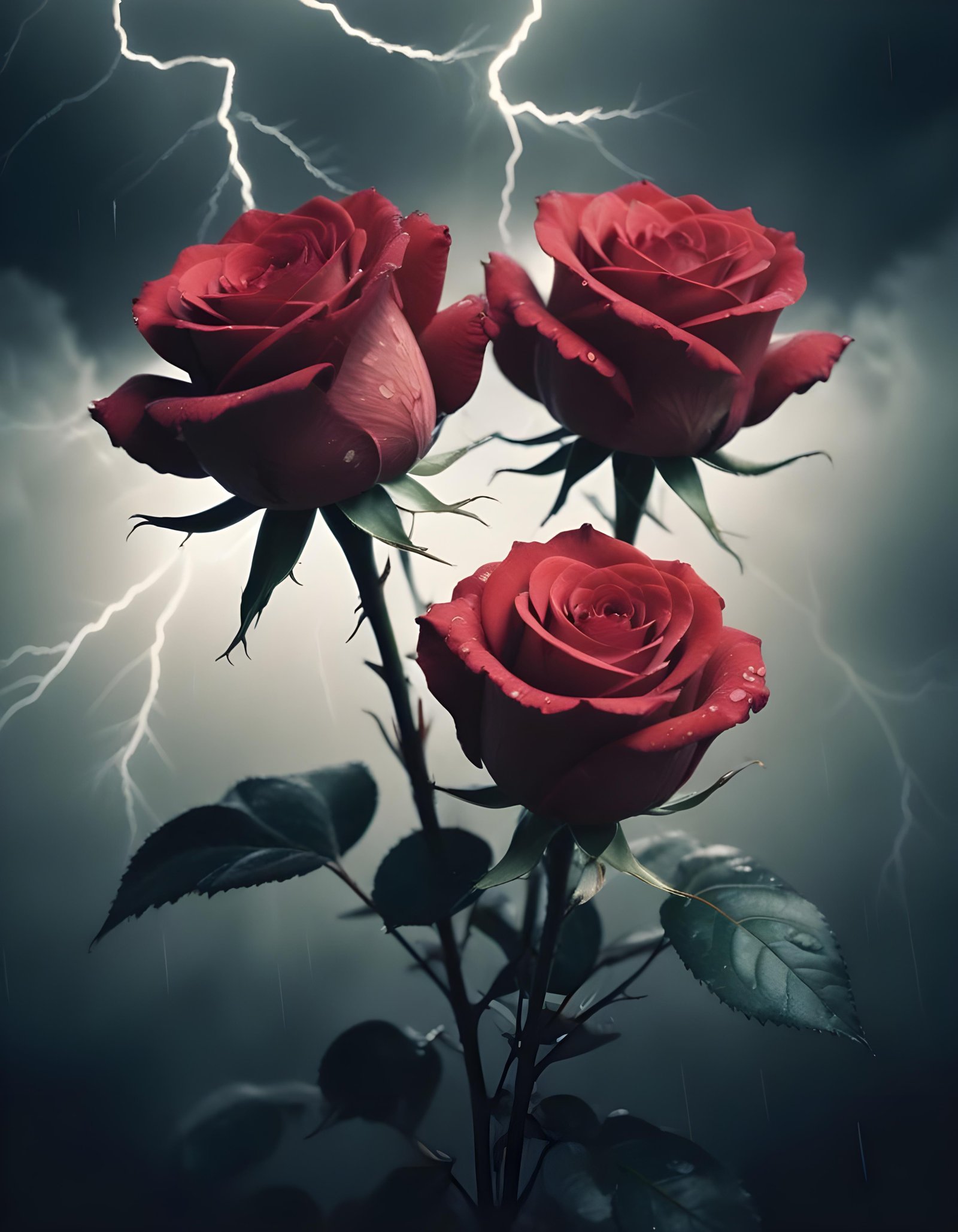Dark Romantic Rose Flower Artwork with Dramatic Lighting and Moody Background