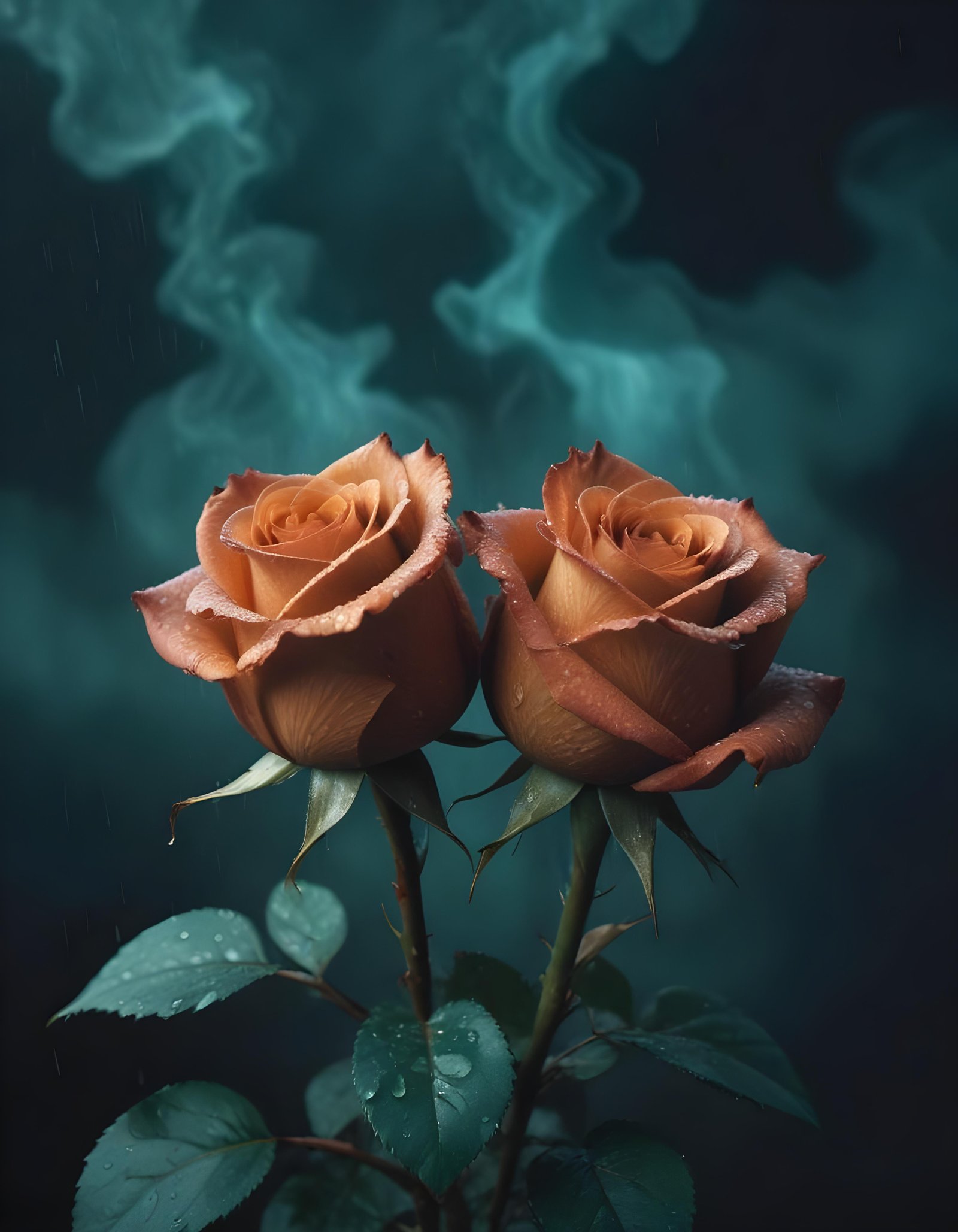 Dark Romantic Rose Flower Artwork with Dramatic Lighting and Moody Background