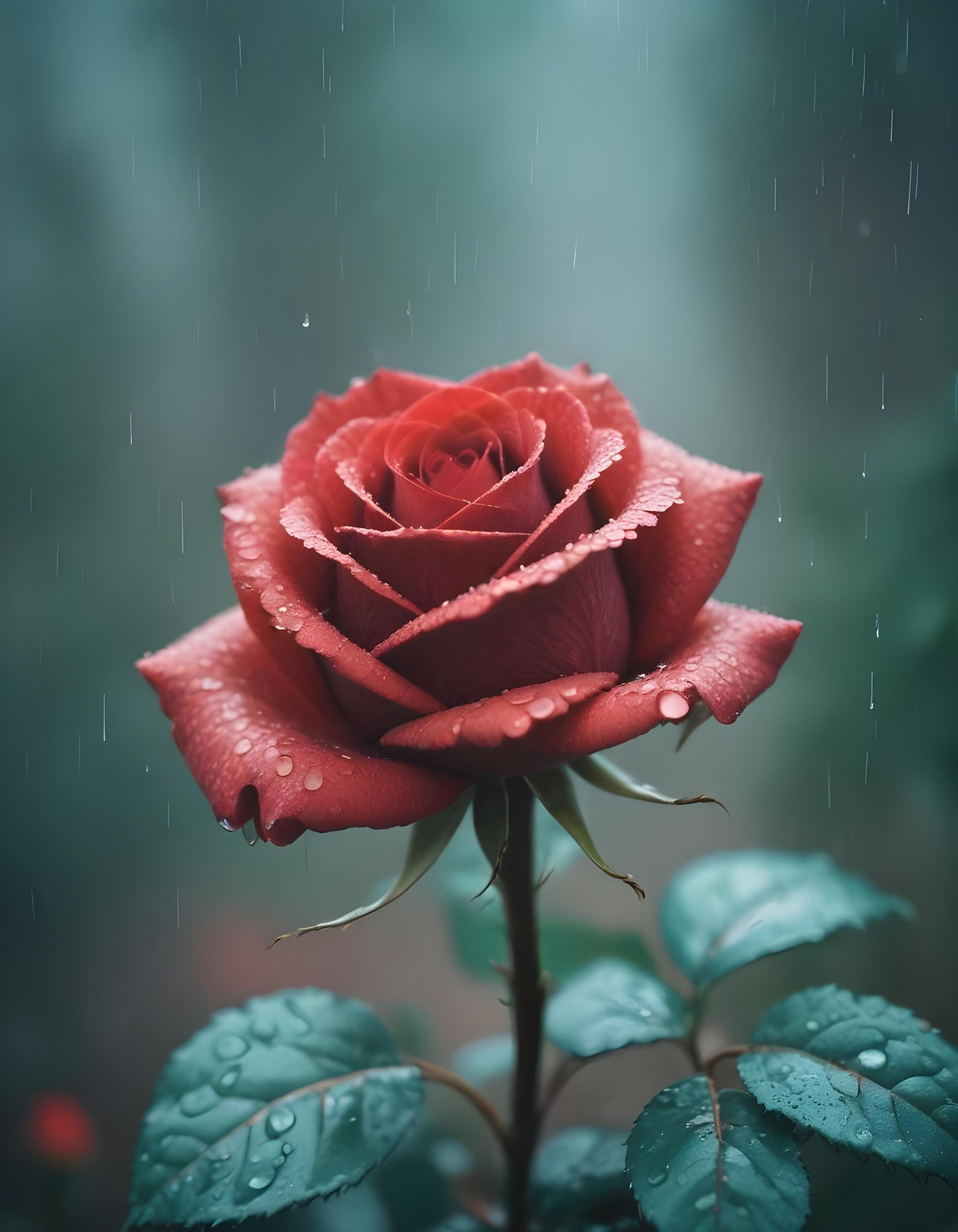 Dark Romantic Rose Flower Artwork with Dramatic Lighting and Moody Background