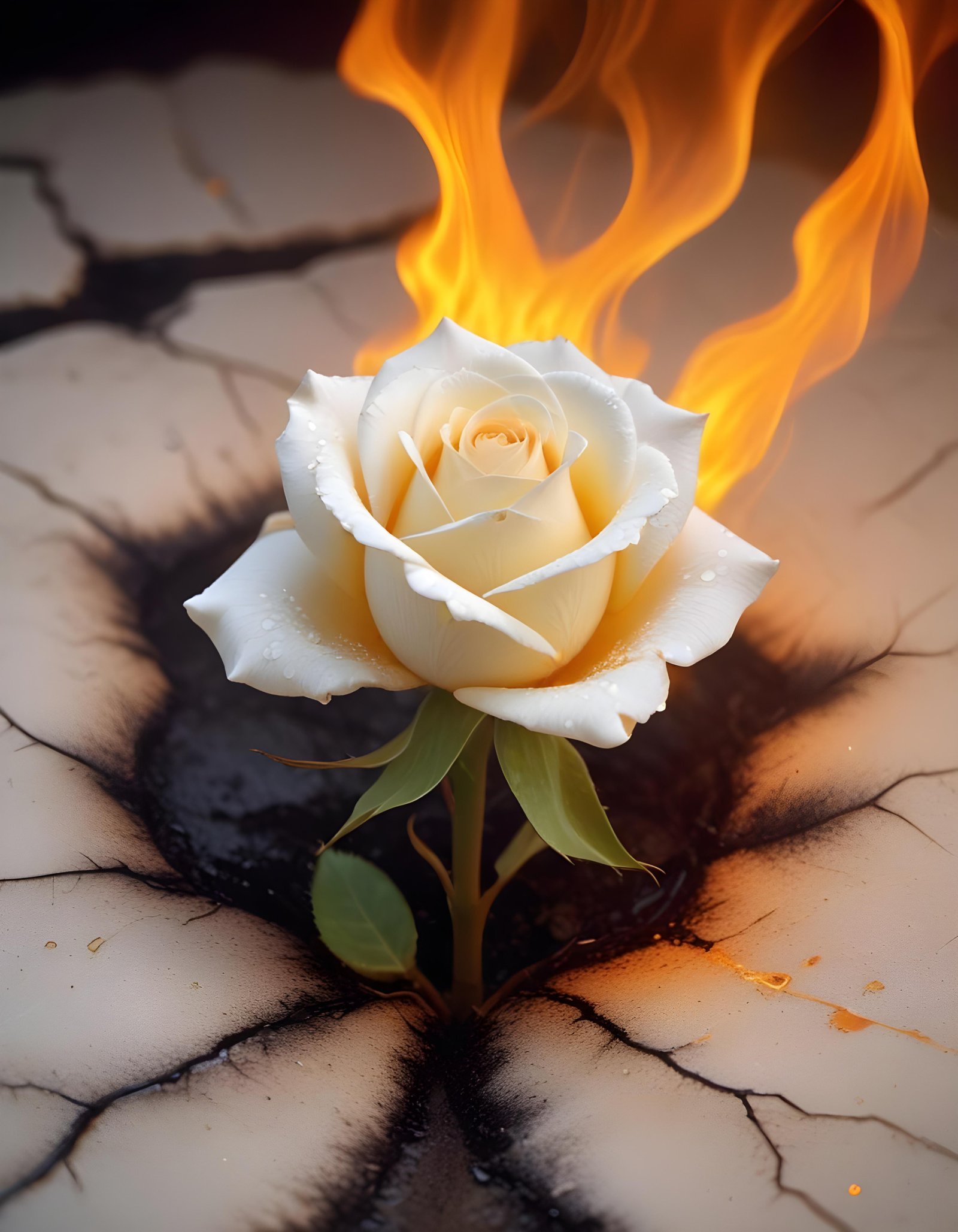 Dark Romantic Rose Flower Artwork with Dramatic Lighting and Moody Background