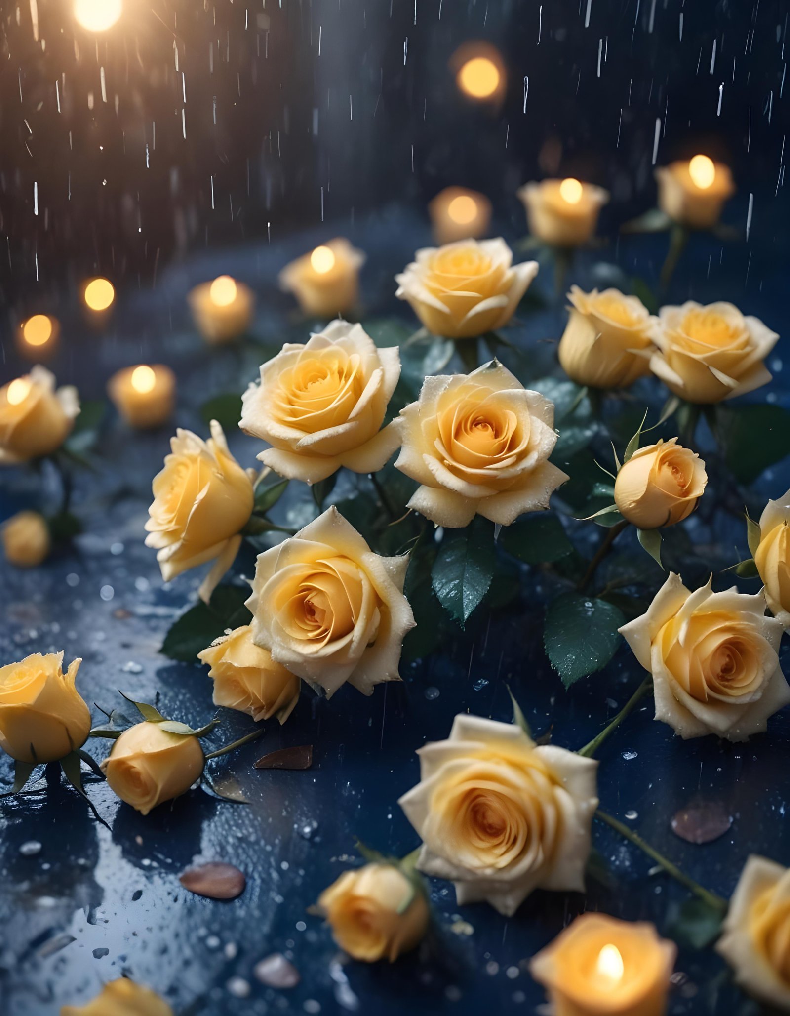 Dark Romantic Rose Flower Artwork with Dramatic Lighting and Moody Background