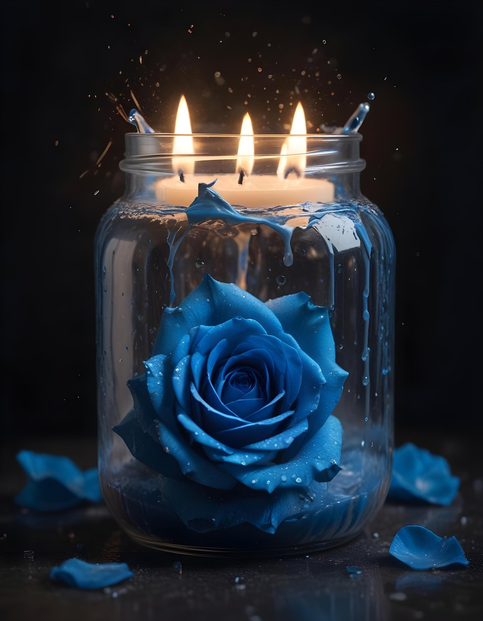 Dark Romantic Rose Flower Artwork with Dramatic Lighting and Moody Background