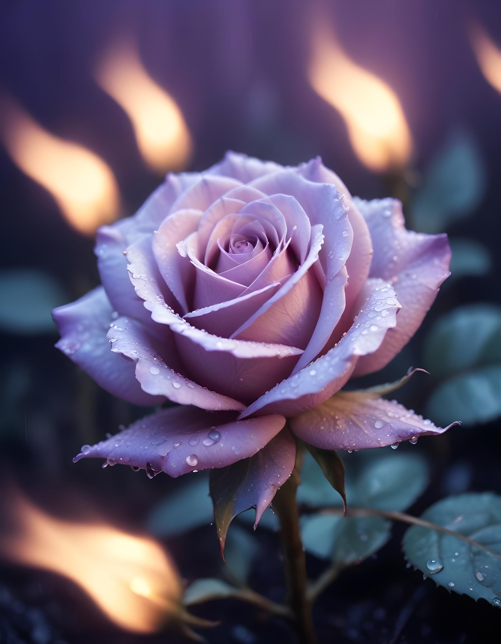 Dark Romantic Rose Flower Artwork with Dramatic Lighting and Moody Background