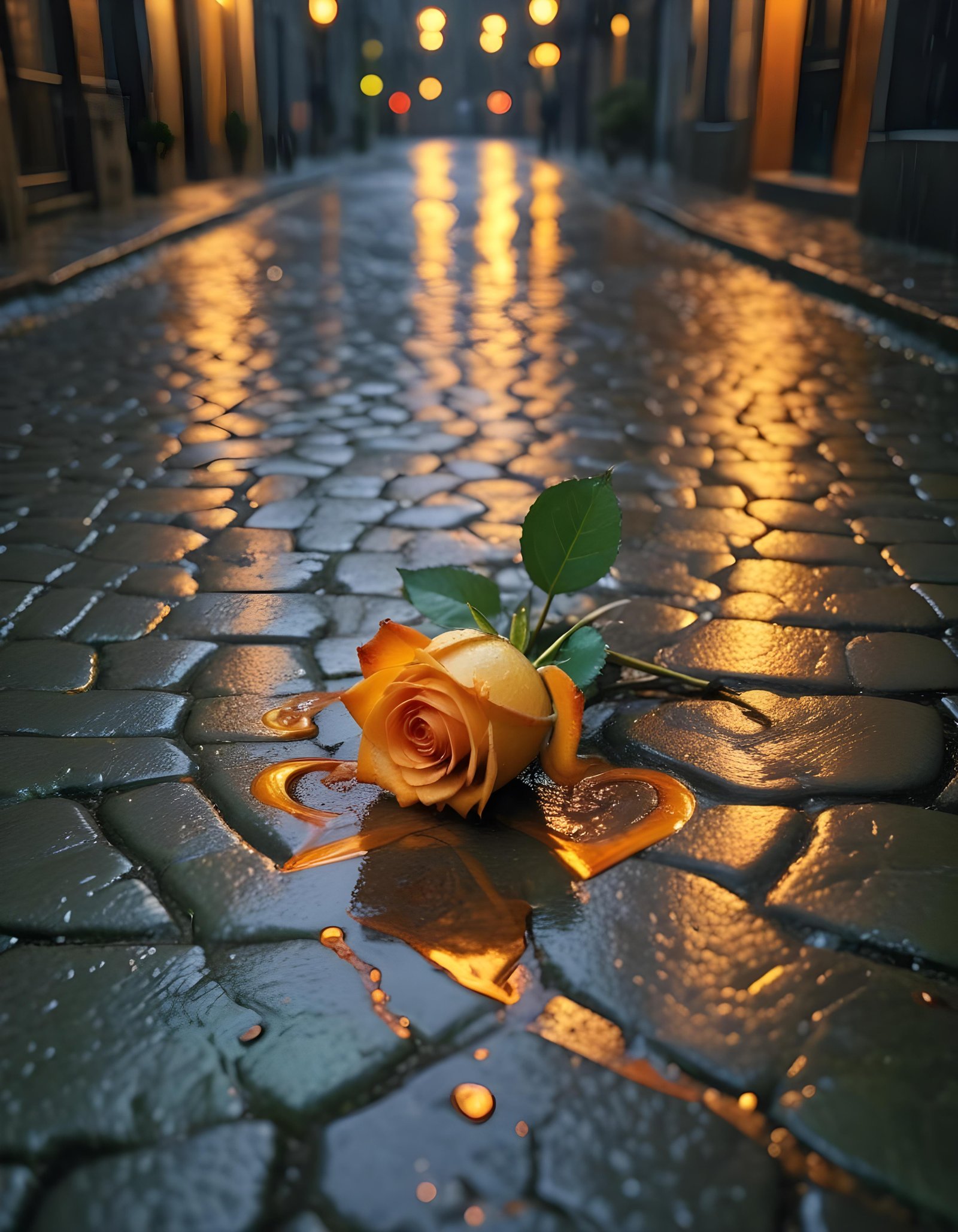 Dark Romantic Rose Flower Artwork with Dramatic Lighting and Moody Background