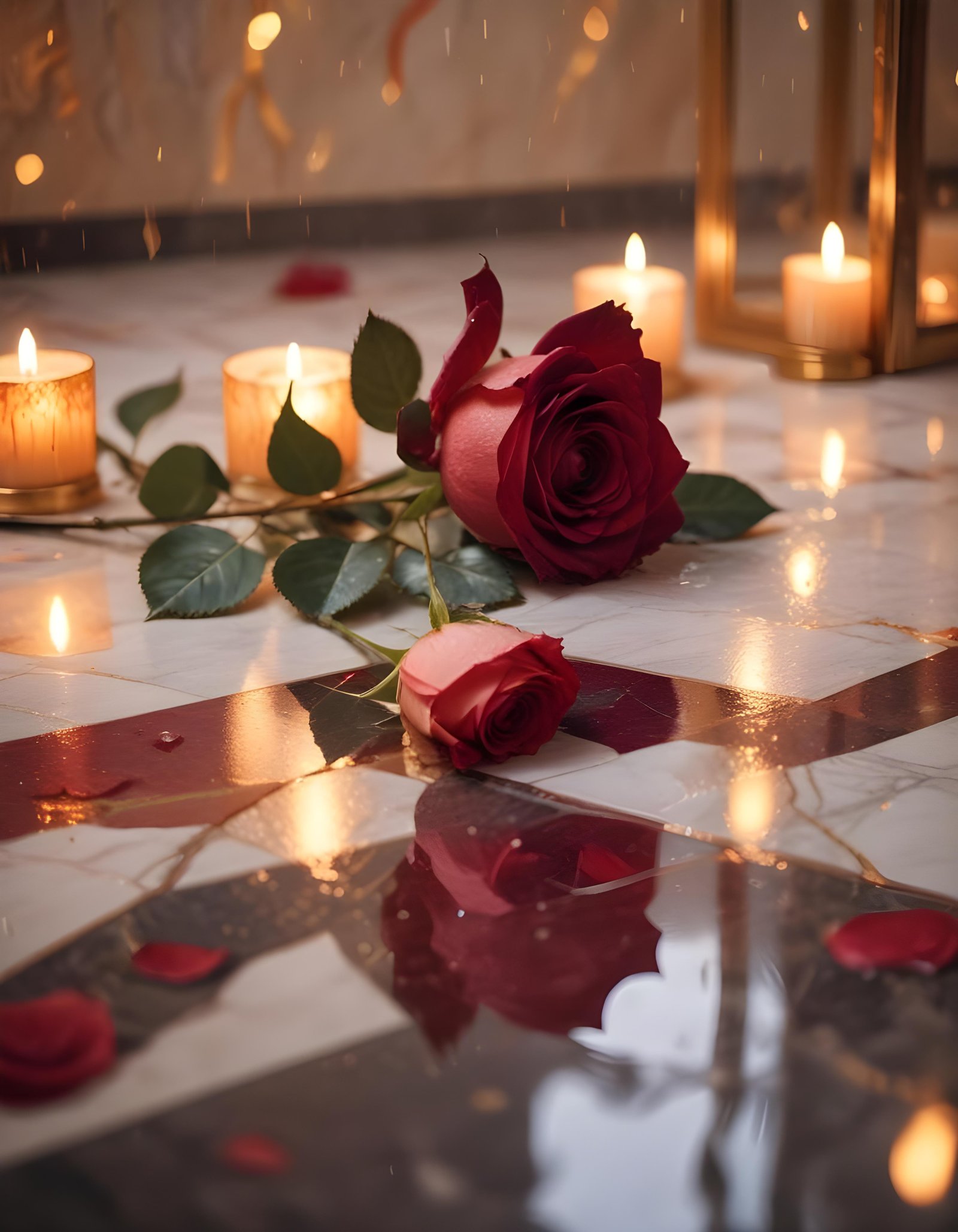 Dark Romantic Rose Flower Artwork with Dramatic Lighting and Moody Background