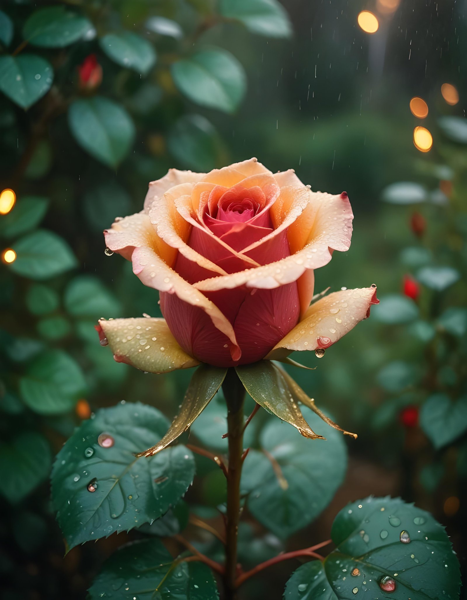 Dark Romantic Rose Flower Artwork with Dramatic Lighting and Moody Background